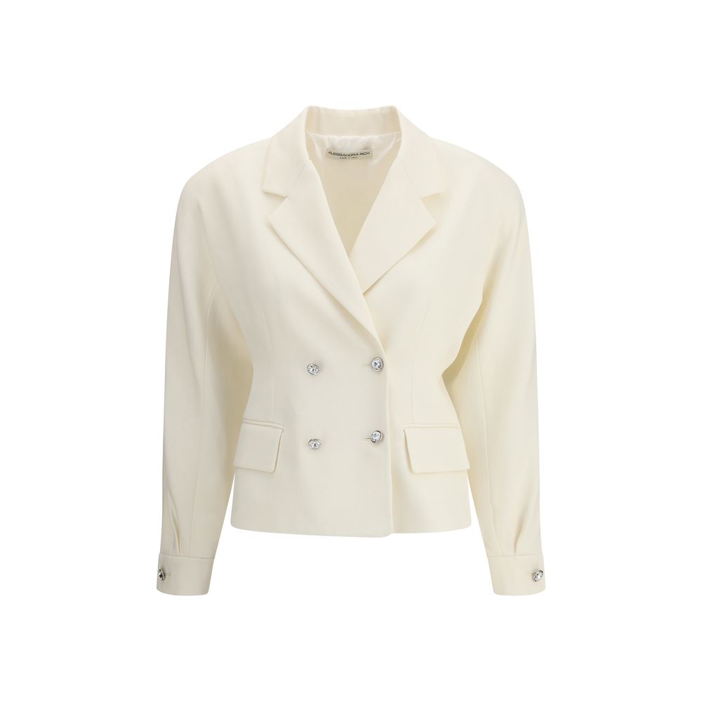 Cream Fleece Wool Blazer