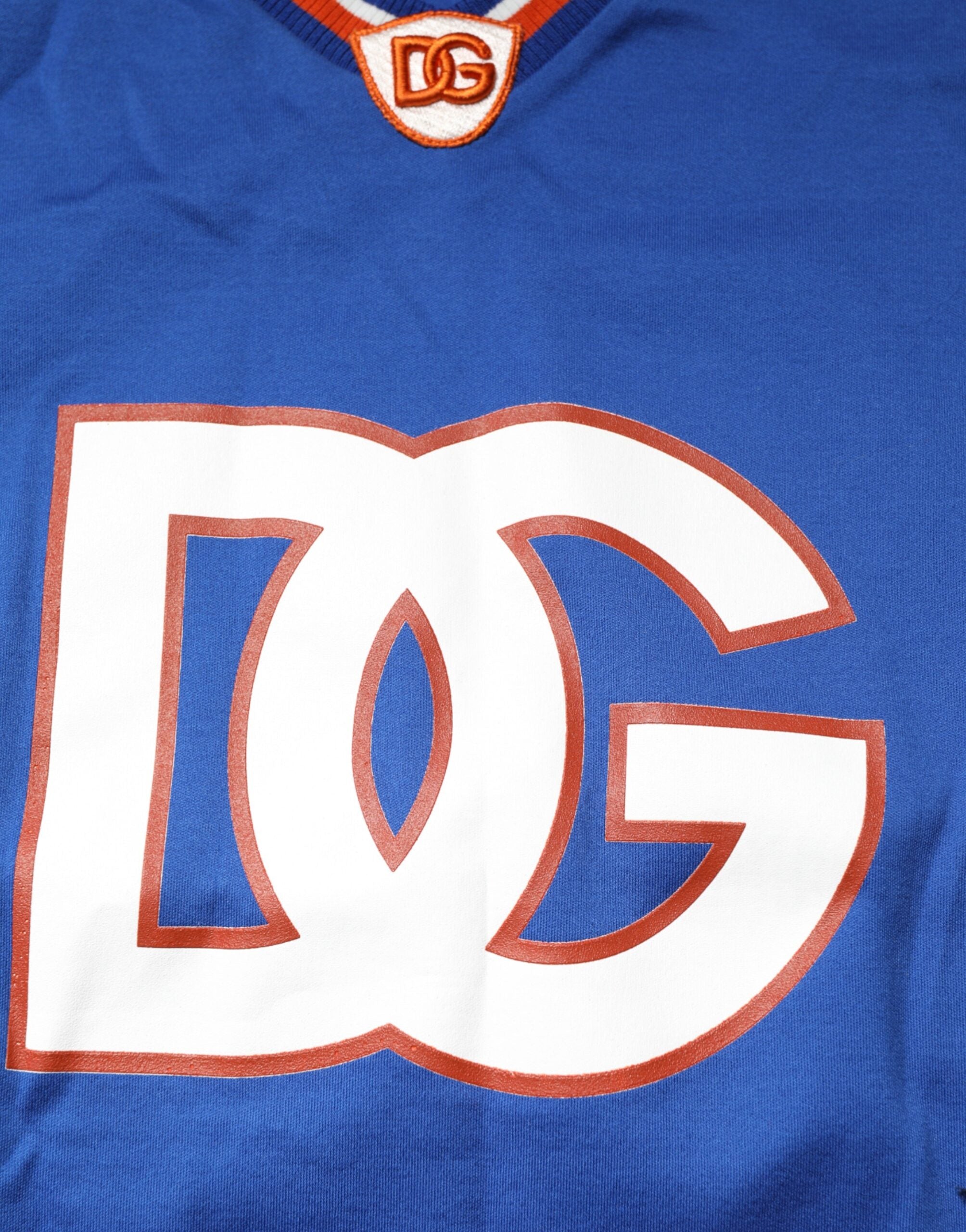 Blue Cotton DG Logo Mesh Jersey T-shirt