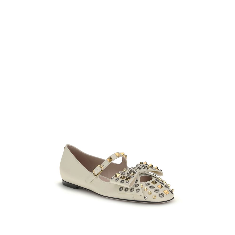 Cream Goatskin Ballet Flats