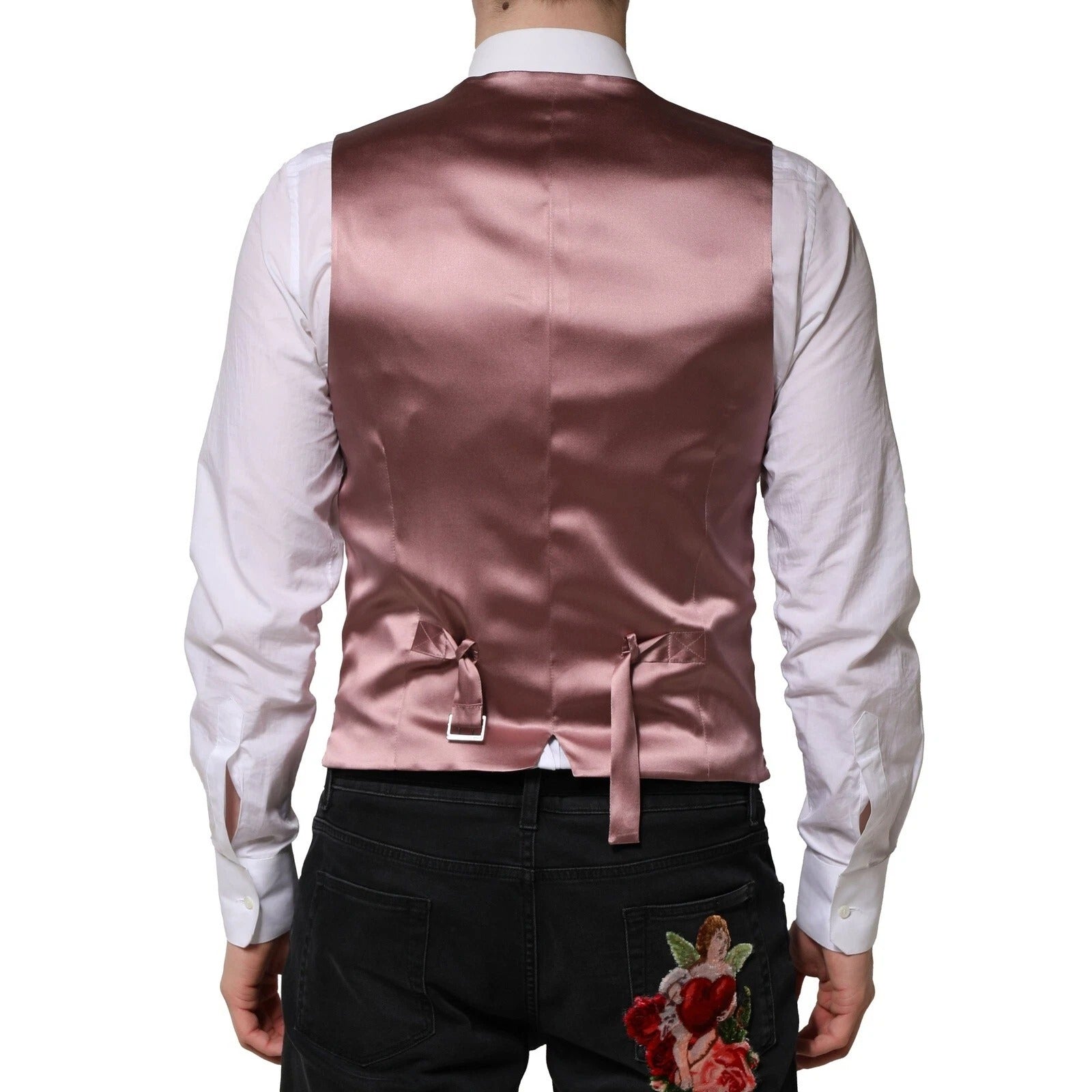 Pink Wool Dress Formal Men Waistcoat Vest