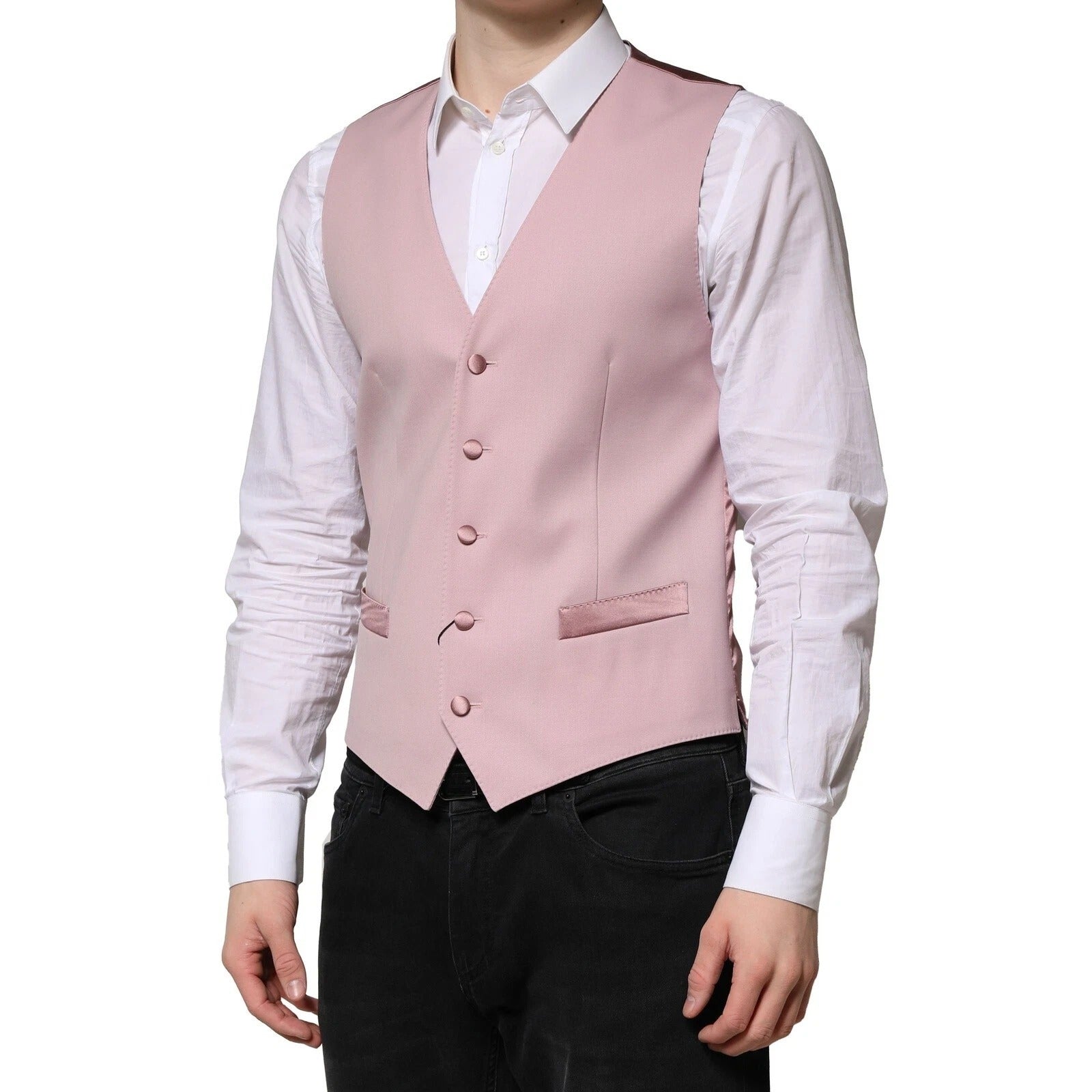 Pink Wool Dress Formal Men Waistcoat Vest