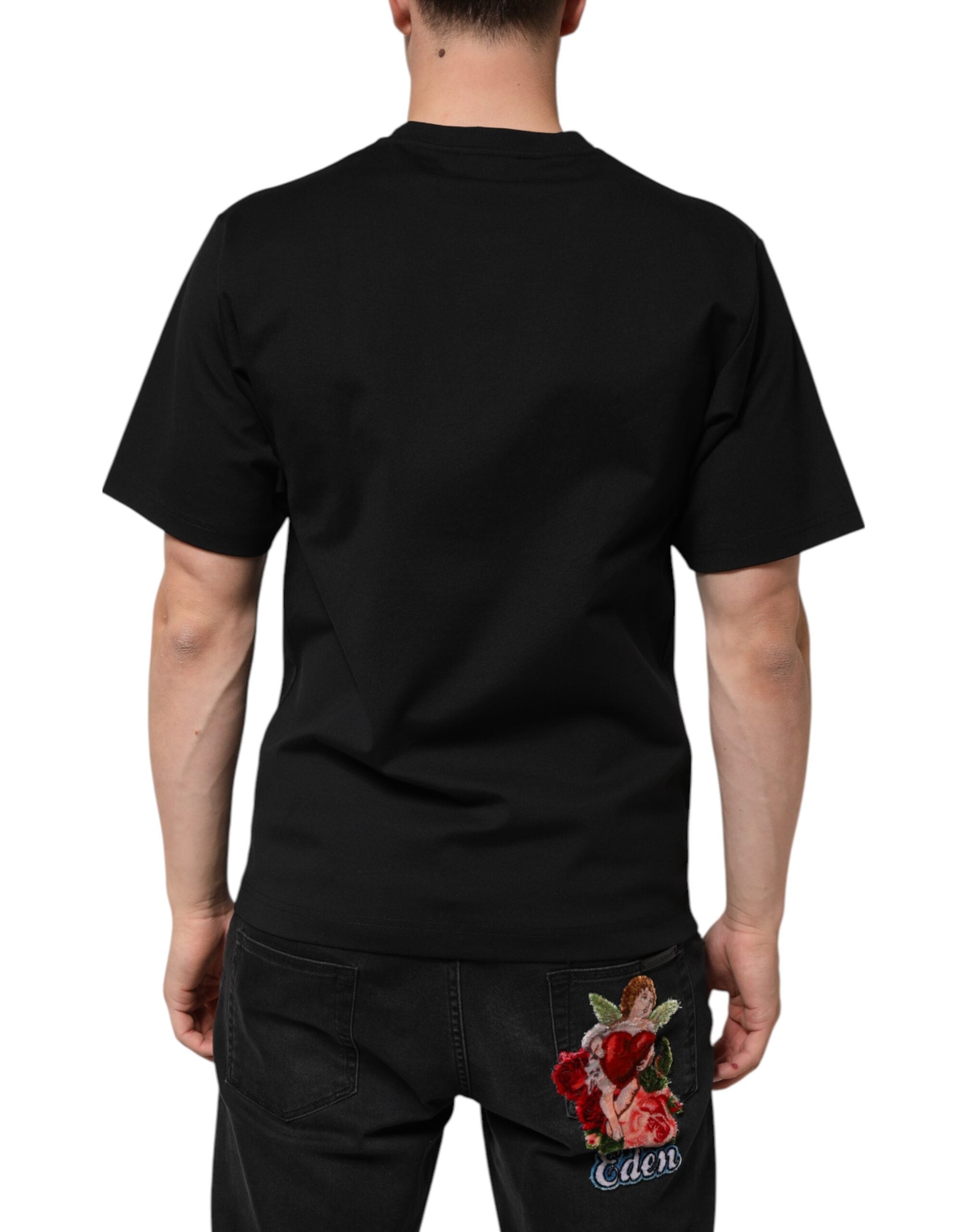 Black Cotton DG Logo Graffiti Short Sleeve T-shirt