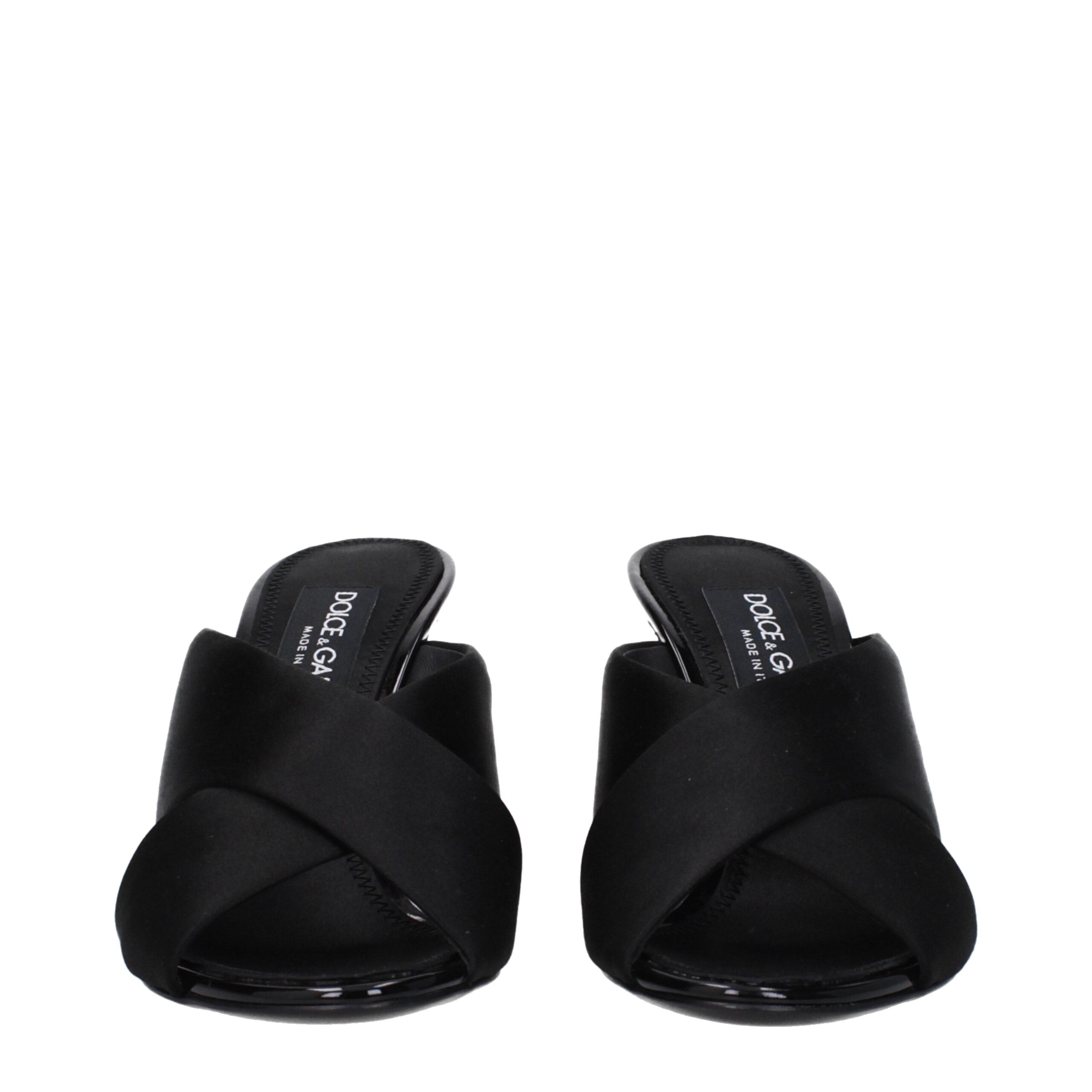 Black Satin Stiletto Heel Sandals