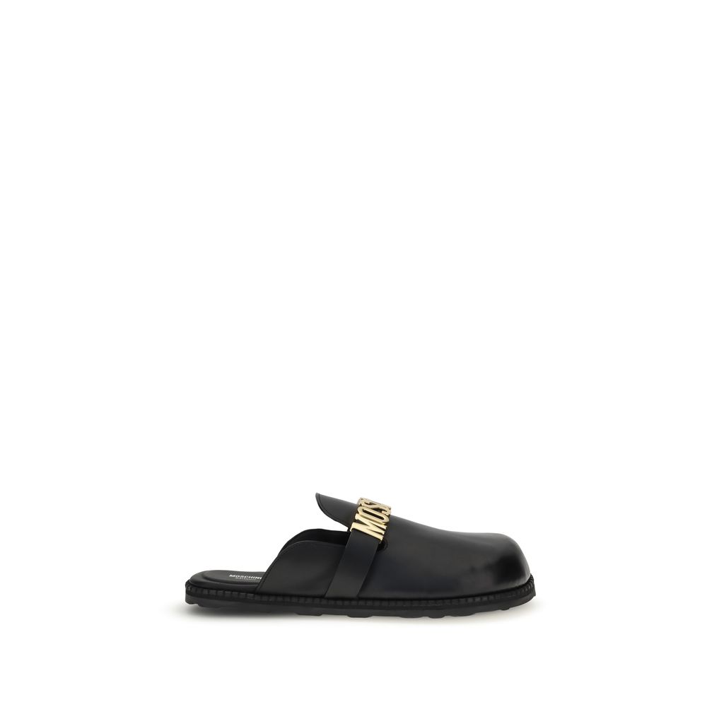 Black Calf Leather Bos Taurus Mules