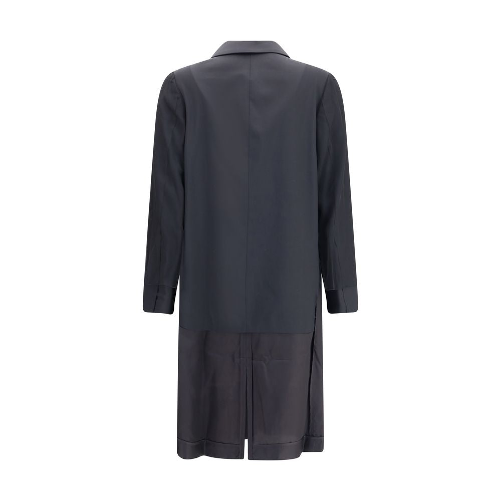 Black Polyester Coat