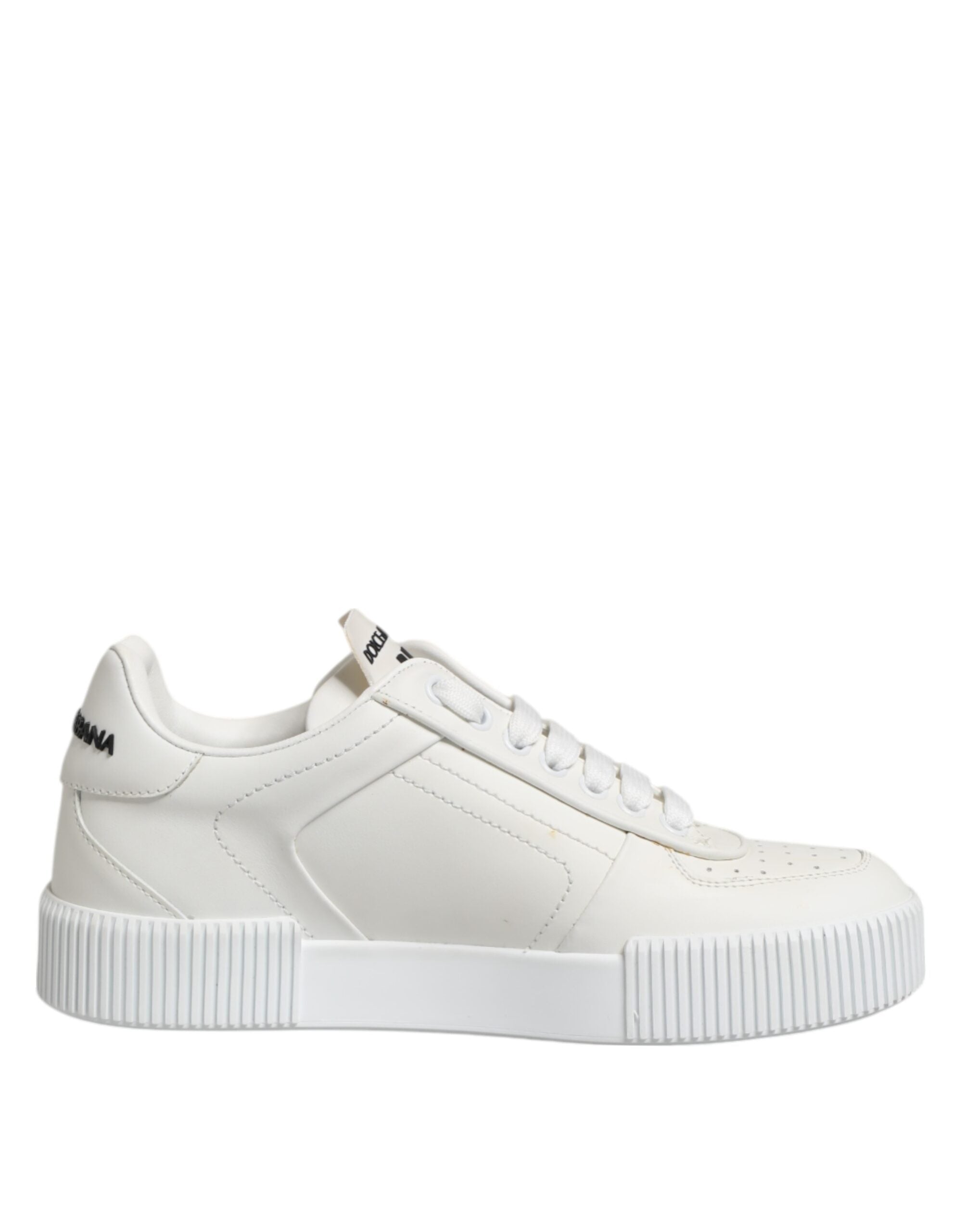 White Miami Leather Low Top Sneakers Shoes