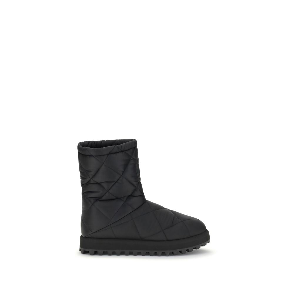 Black Polyamide Flat Boots