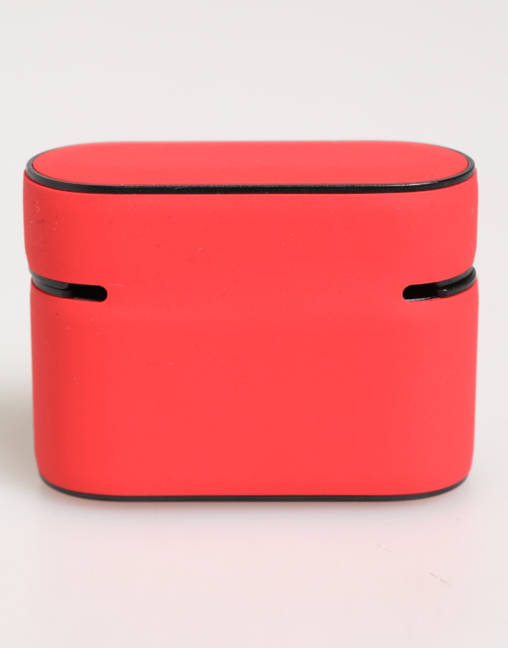 Red PVC DG Logo Embossed Men Flip Holder Airpods Case