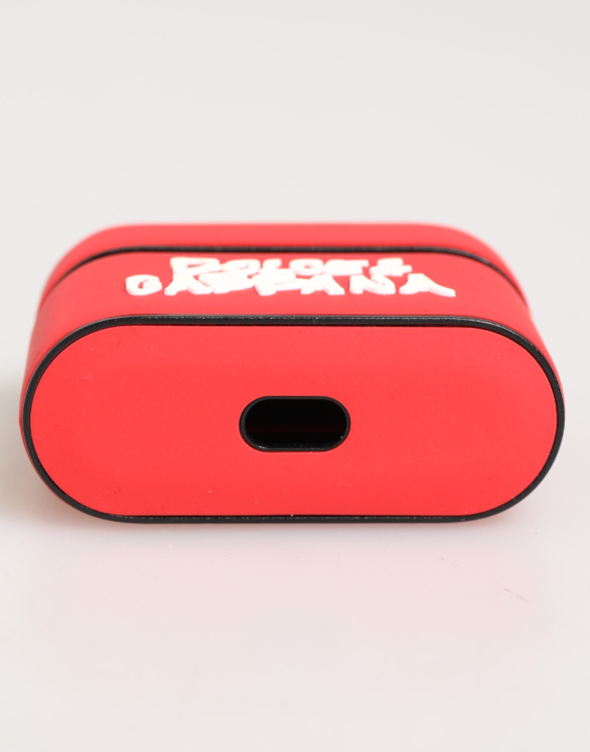 Red PVC DG Logo Embossed Men Flip Holder Airpods Case