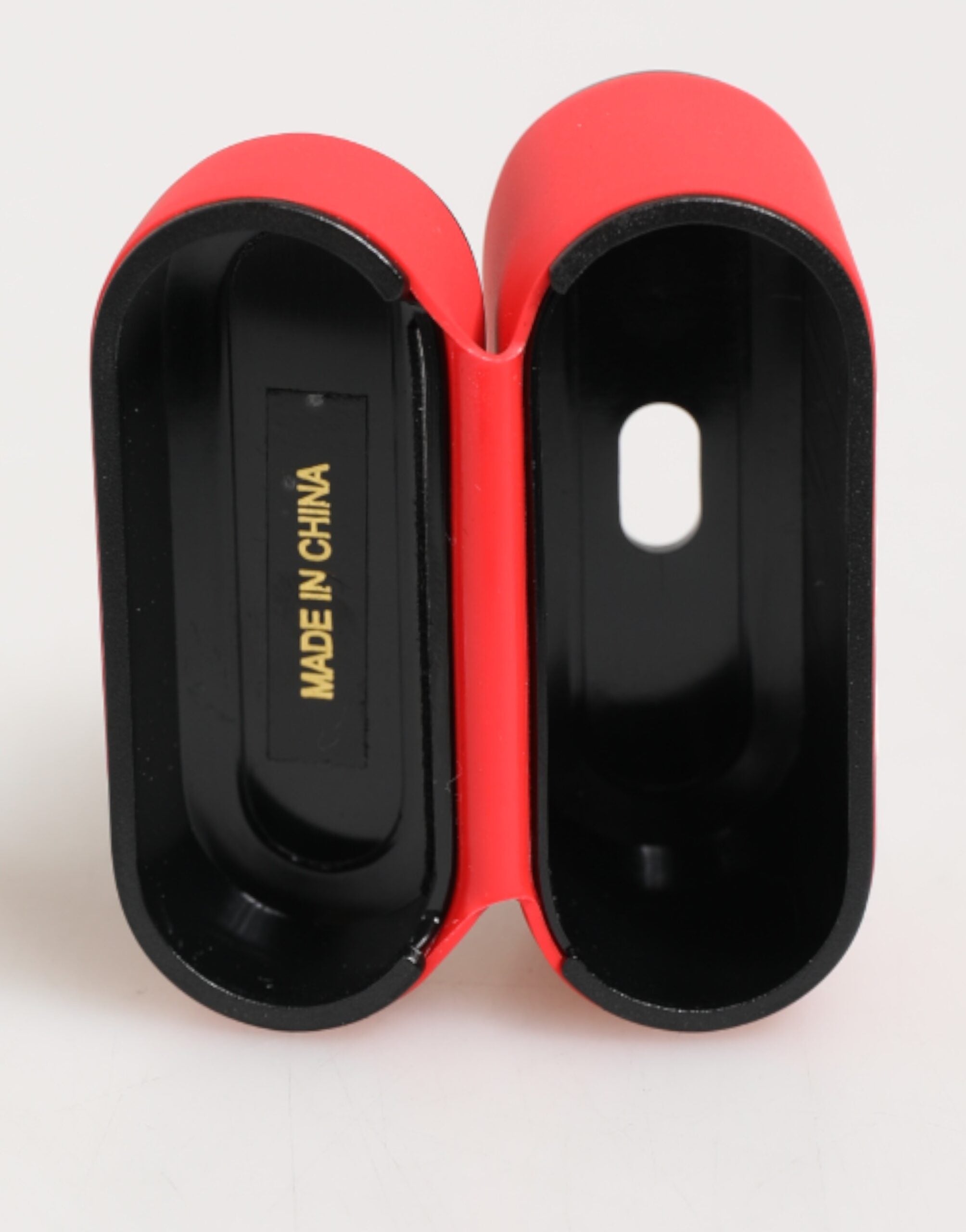 Red PVC DG Logo Embossed Men Flip Holder Airpods Case
