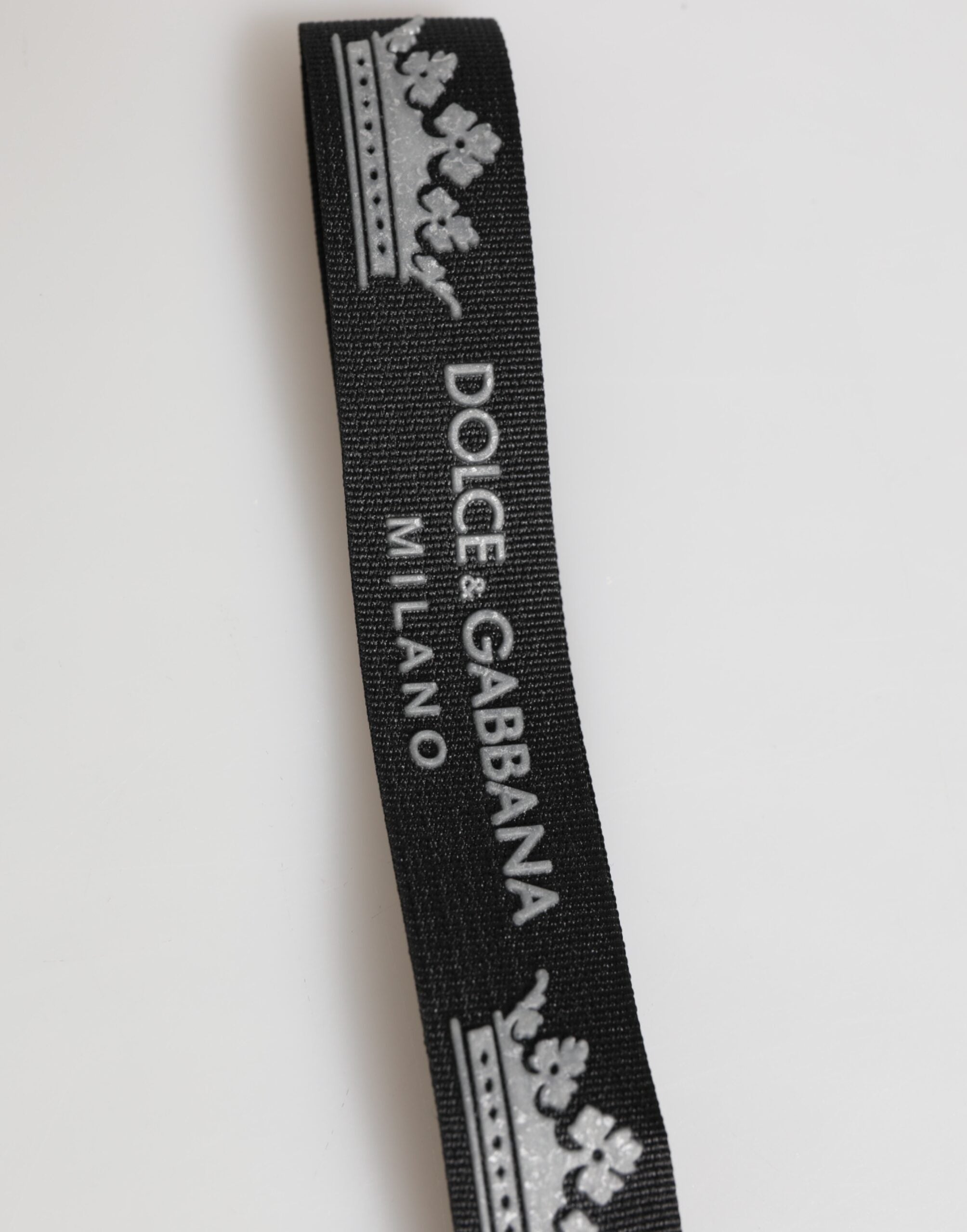 Black Silver Nylon DG Crown Men's Holder Keychain Keyring
