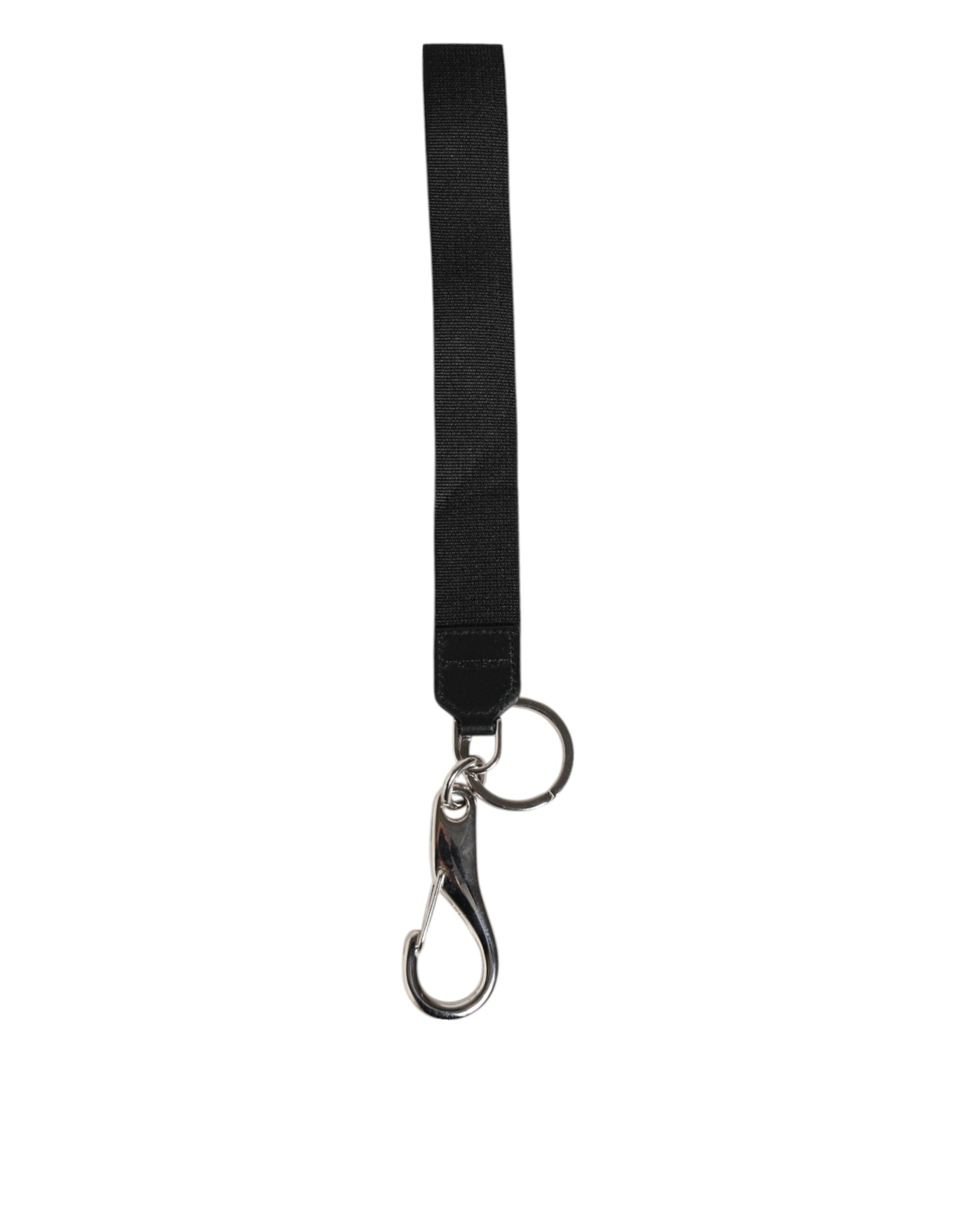Black Silver Nylon DG Crown Men's Holder Keychain Keyring