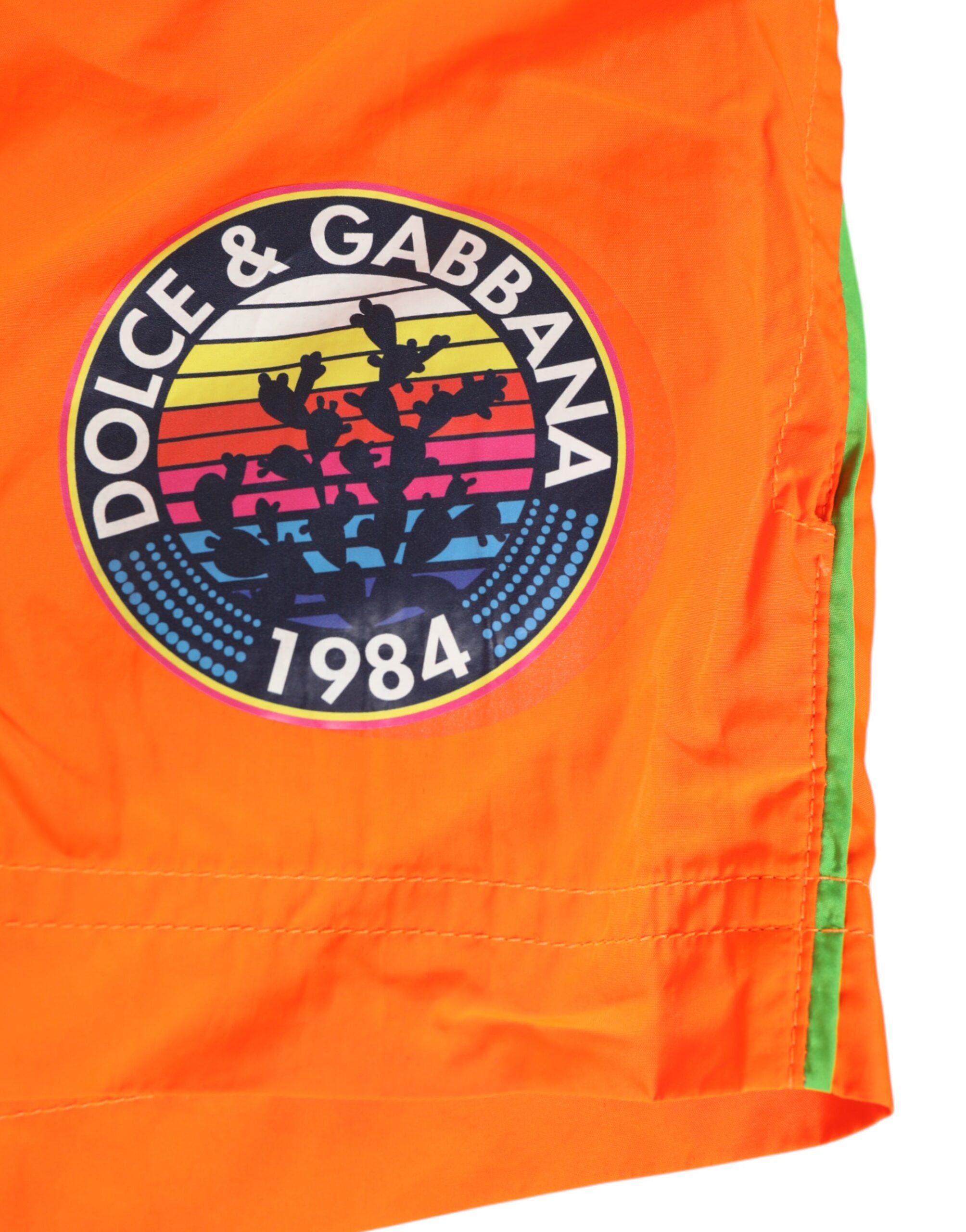 Orange Polyester Beachwear Men Shorts Swimwear