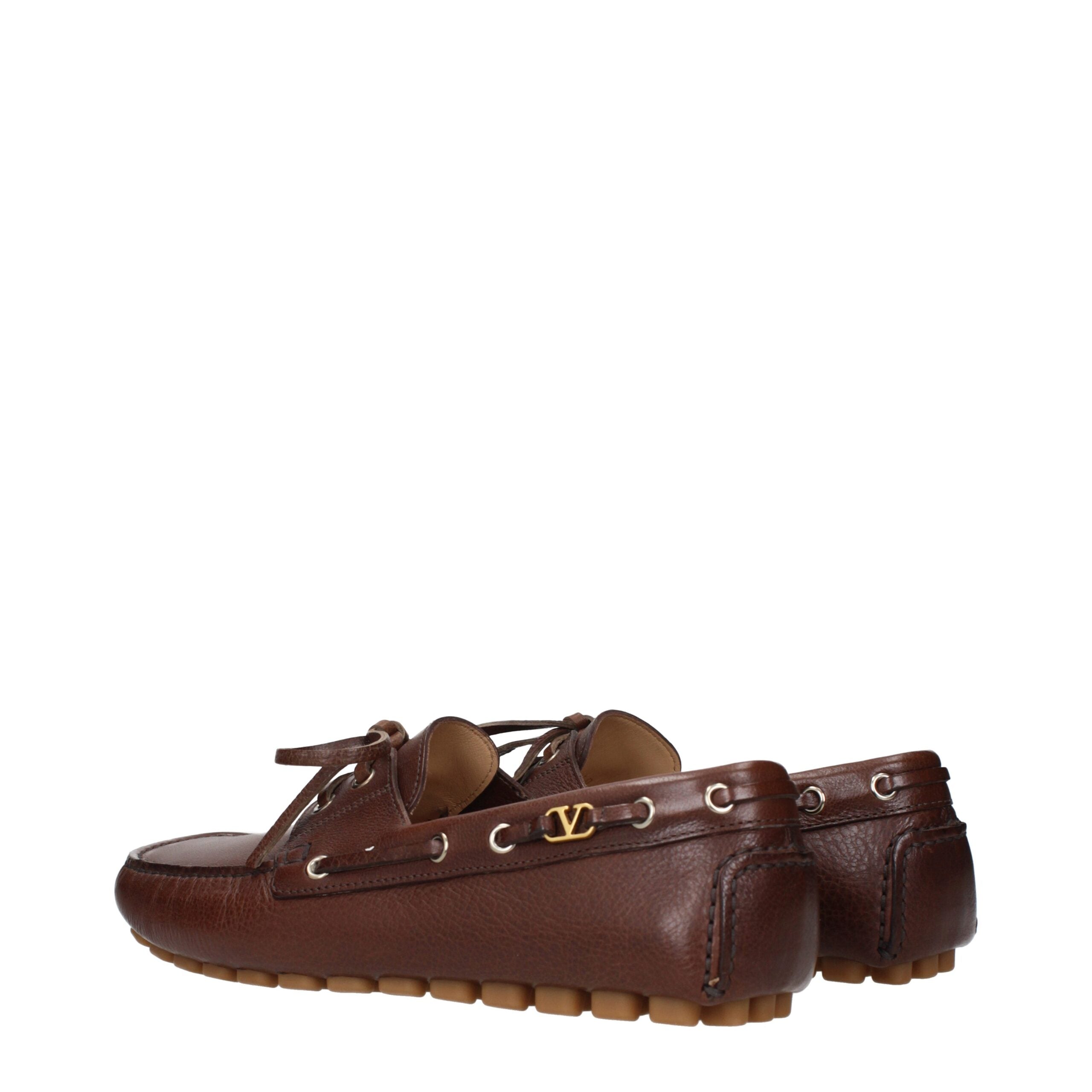 Brown Leather Slip-On Loafers