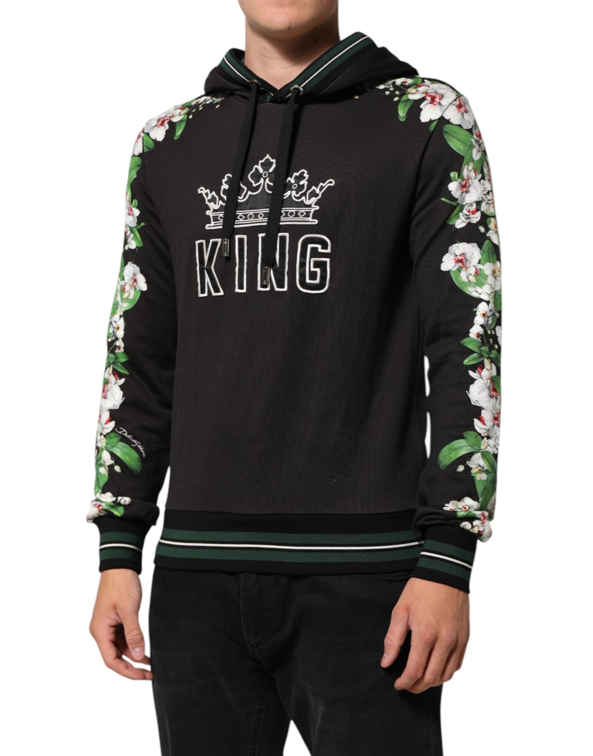 KING Black Orchid Floral Crown Logo Hoodie Sweater