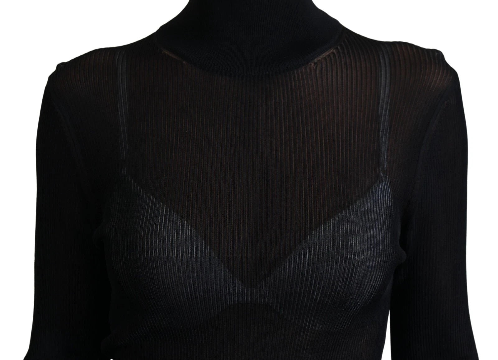 Black Turtleneck Slim Fit Pullover Sweater