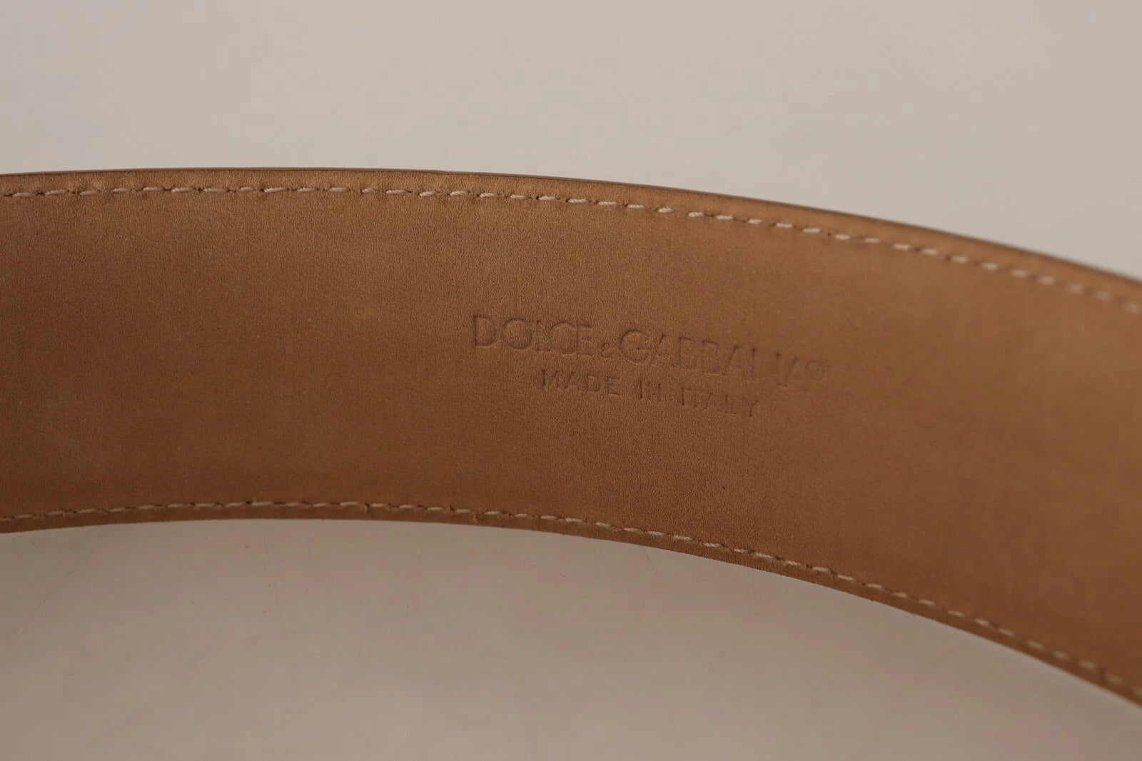 Brown Leather Gold Metal Oval Buckle Belt