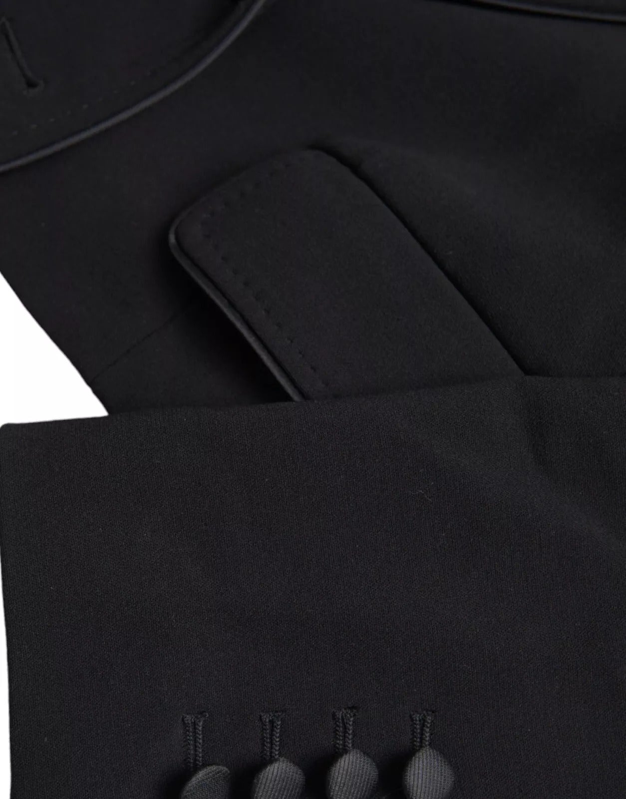 Black Wool Single Breasted Cropped Jacket