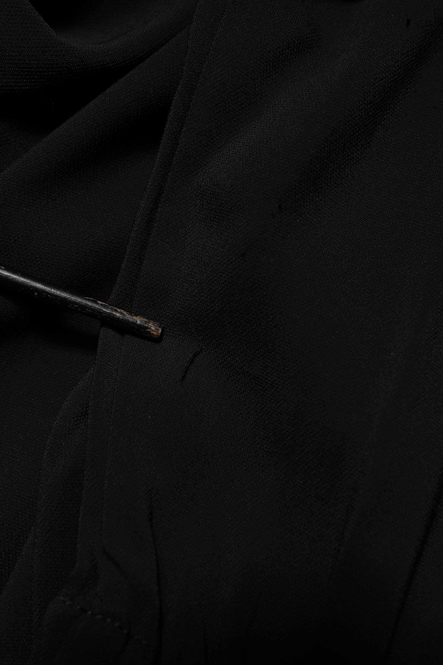 Black Viscose Blend Shirt Style Belted Dress