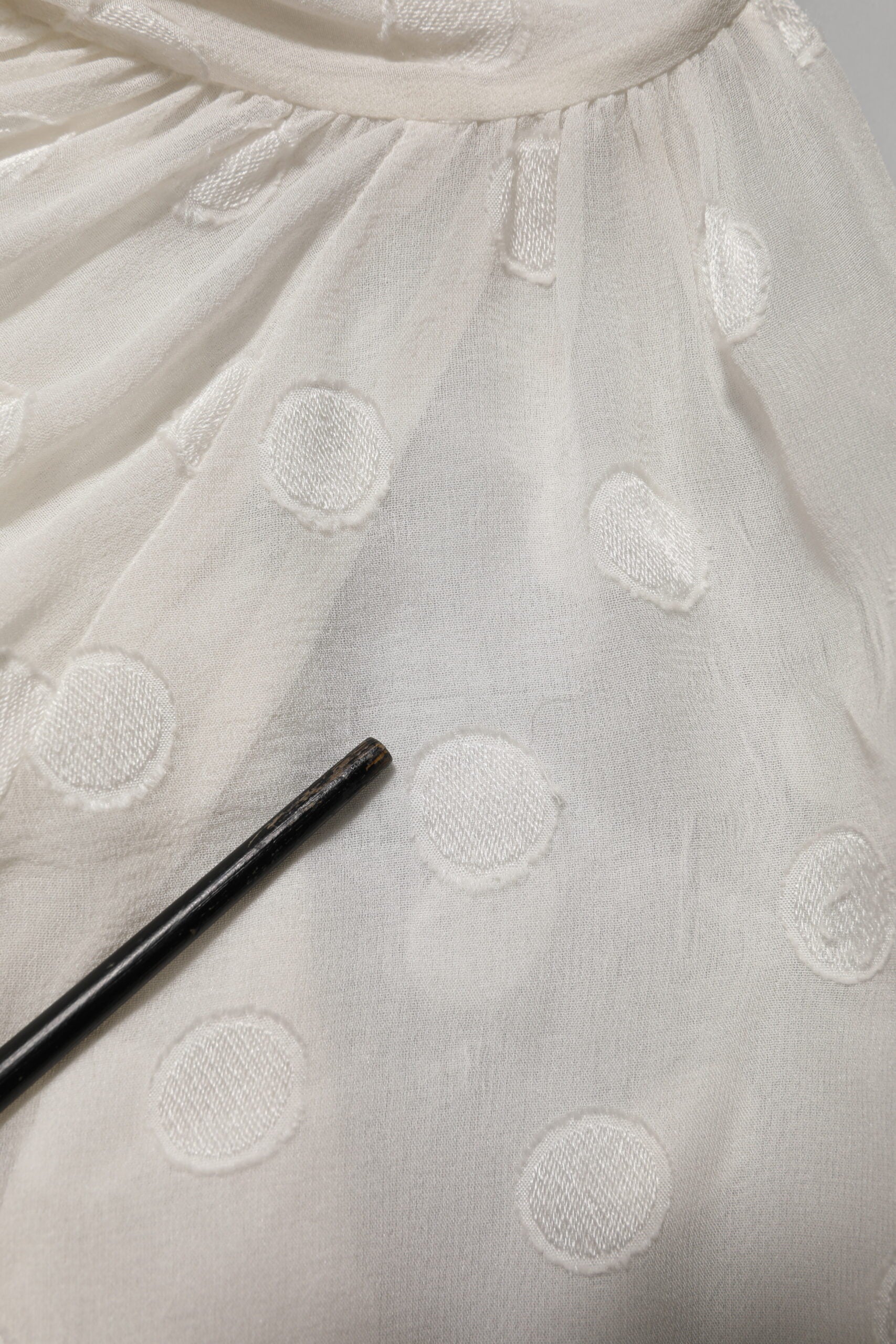 White Polka Sheer Silk Bow Tie Shirt Blouse Top