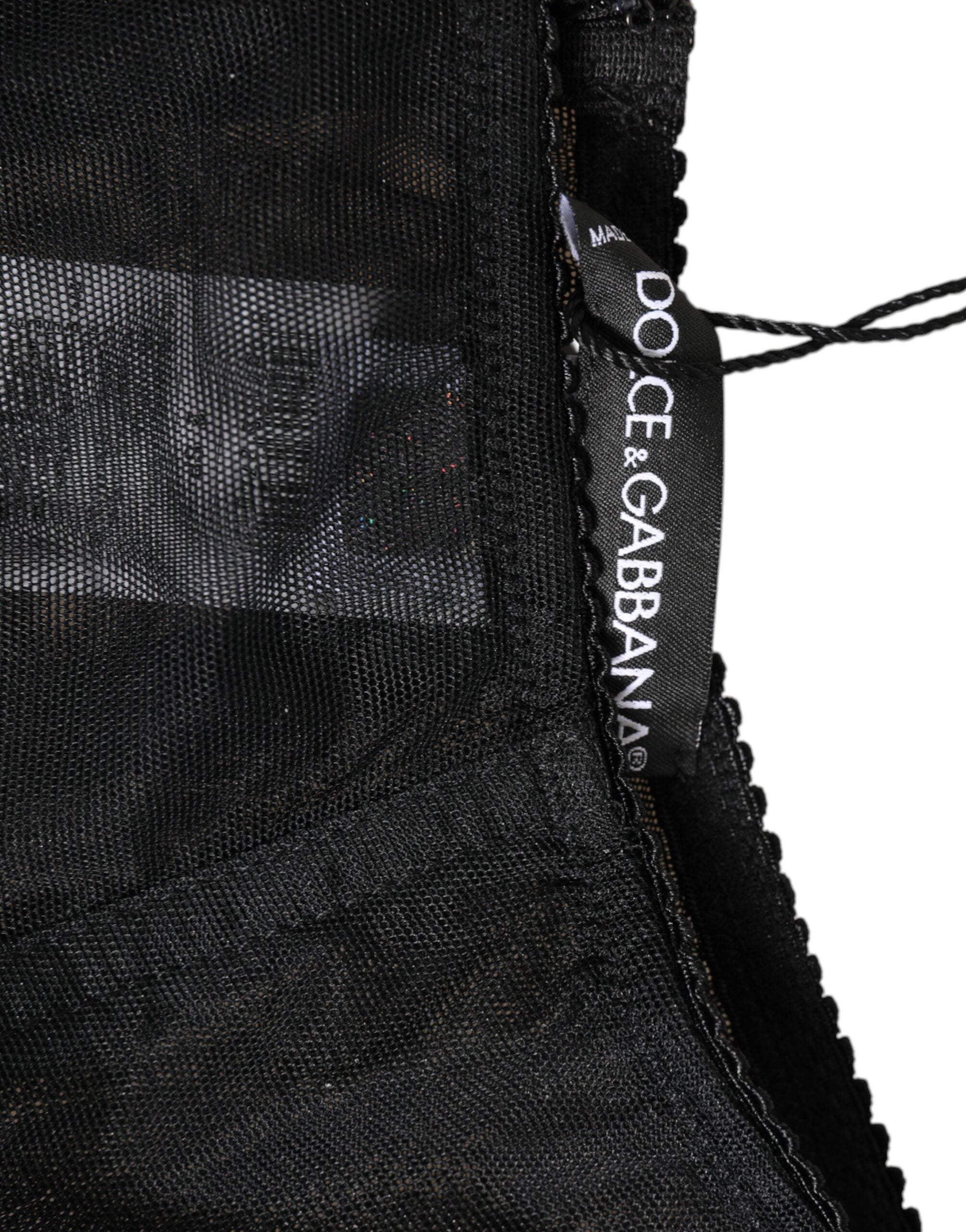 Black High Waist Mesh Sheer Shapewear Underwear