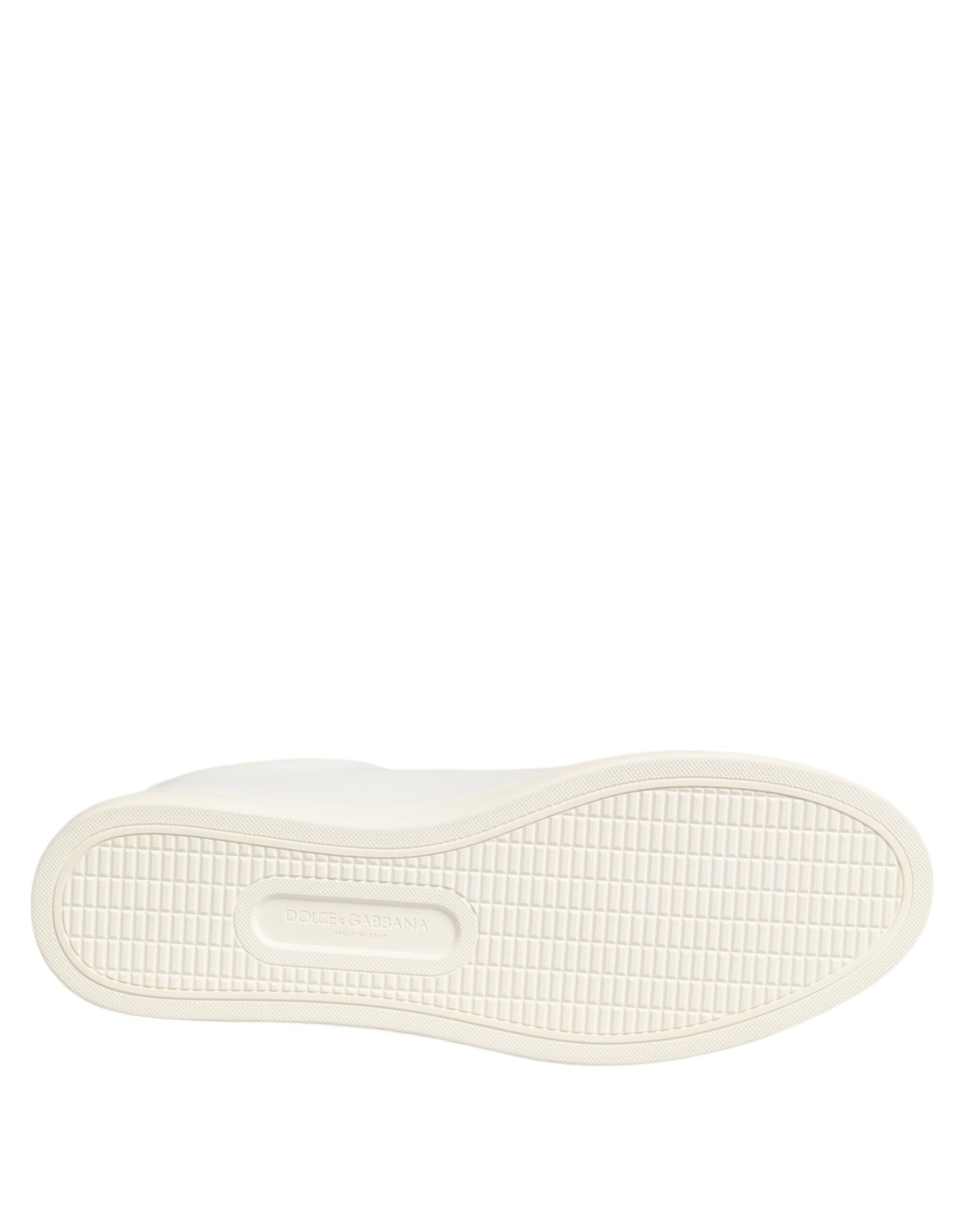 White Leather Rose Embroidery Low-Top Shoes