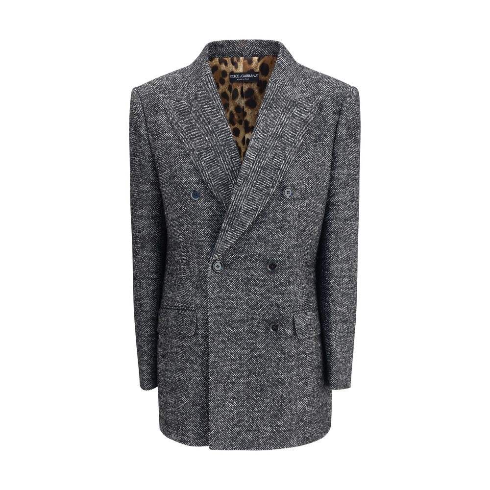 Gray Fleece Wool Blazer