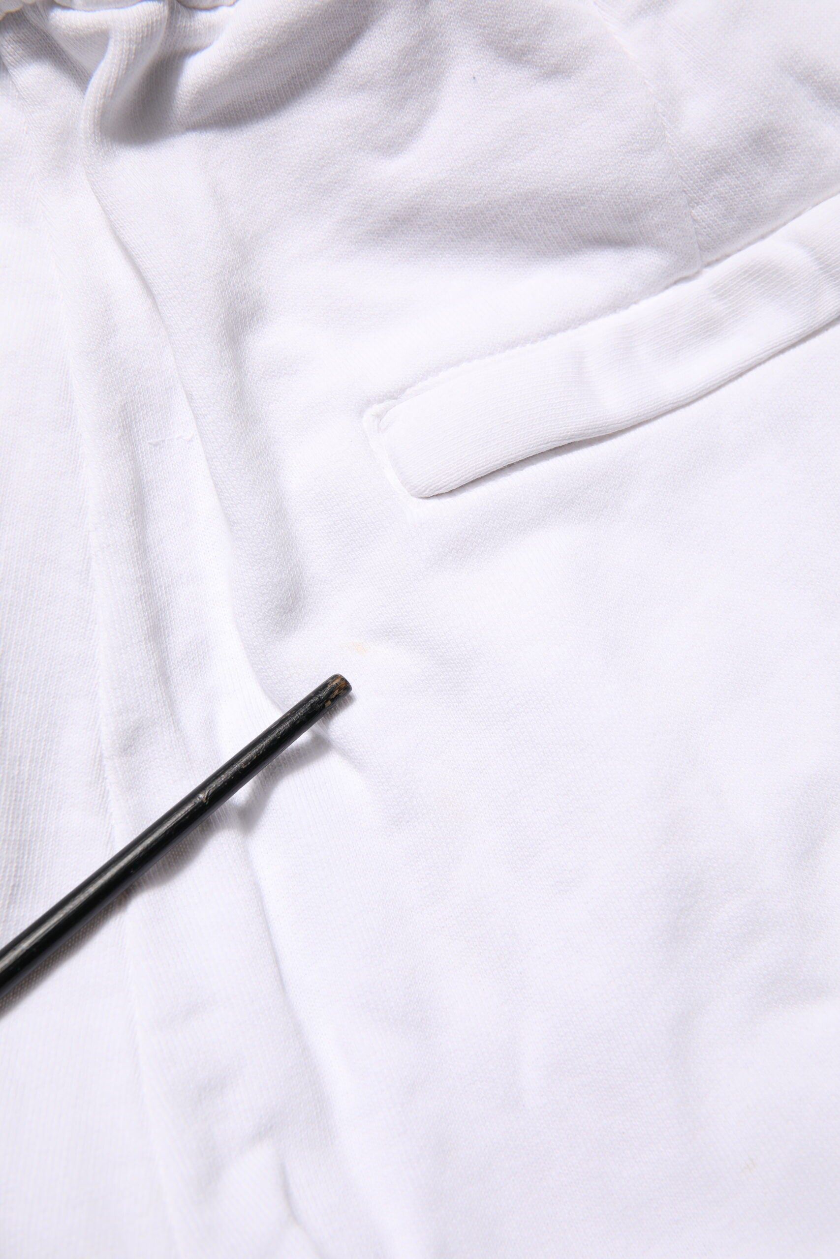 White Cotton Cargo Trousers Logo Patch Pants