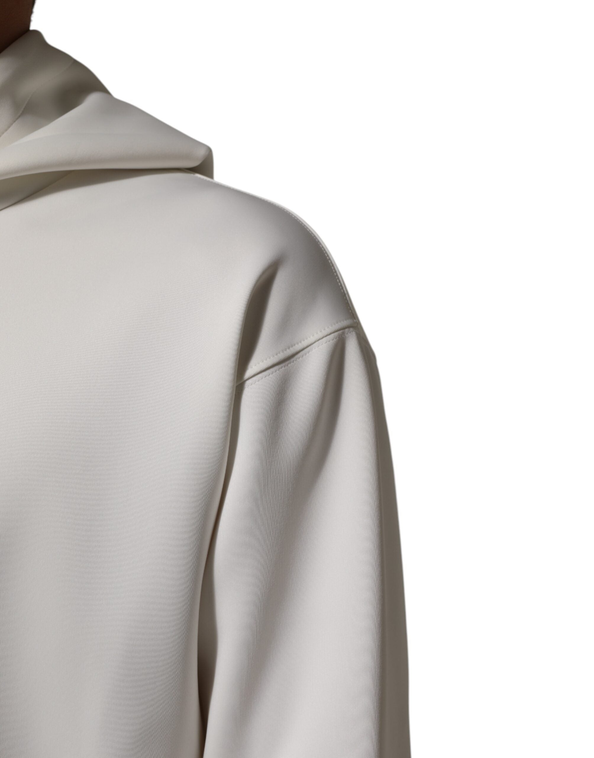 White Logo Hooded Men Sweatshirt Sweater