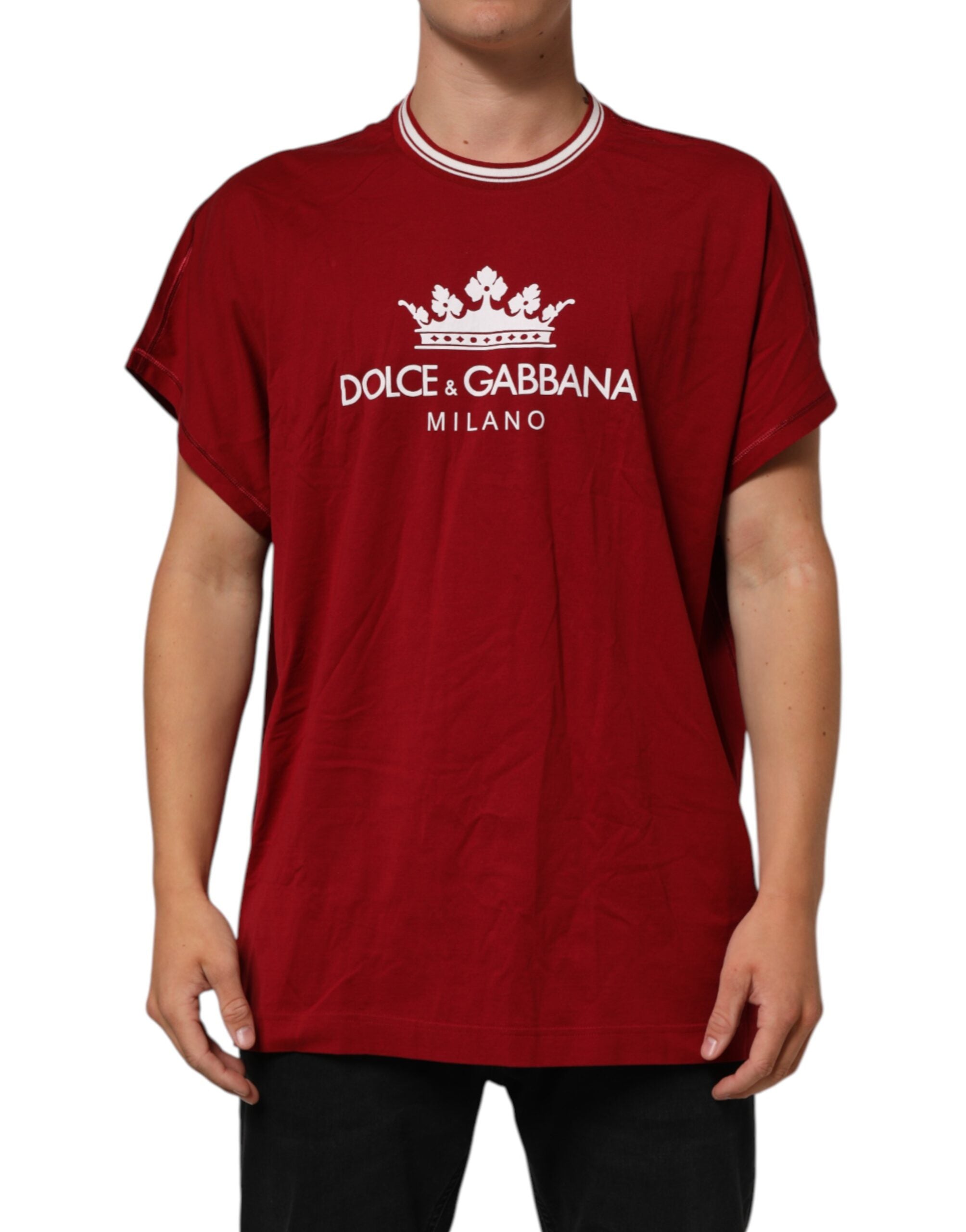 Maroon LogoCrown Cotton Half Sleeve T-shirt