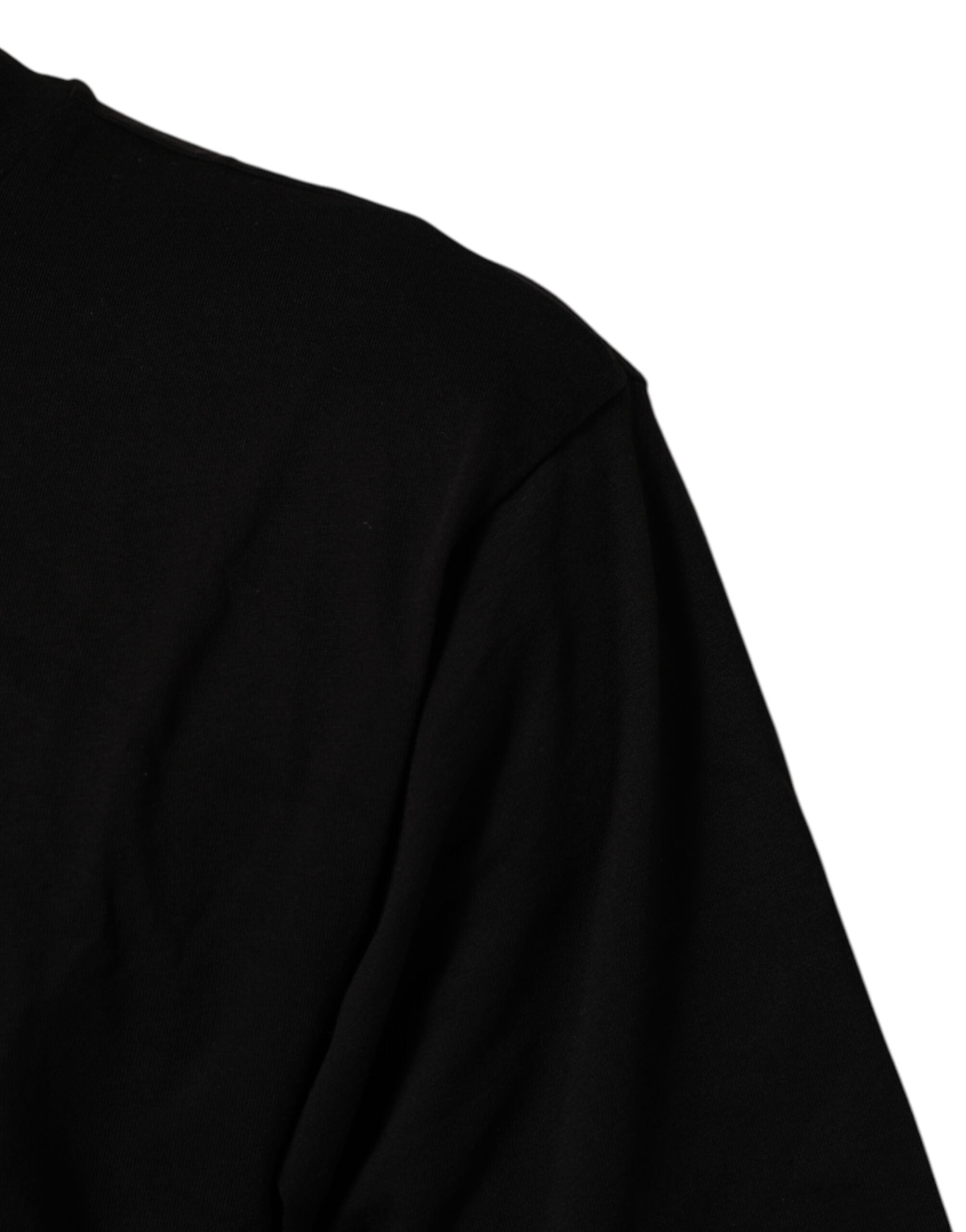 Black Logo Print Cotton Crew Neck T-shirt