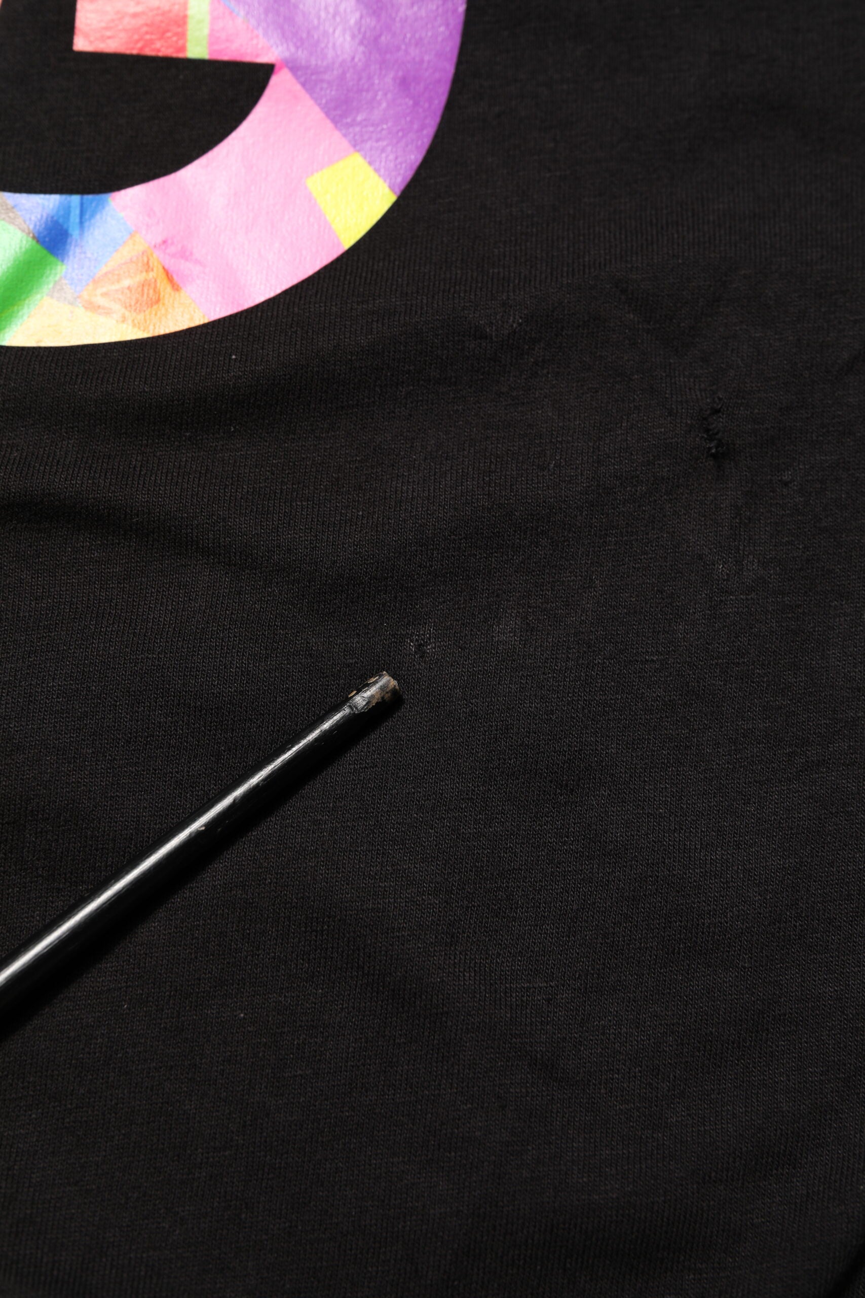 Black Logo Print Cotton Crew Neck T-shirt