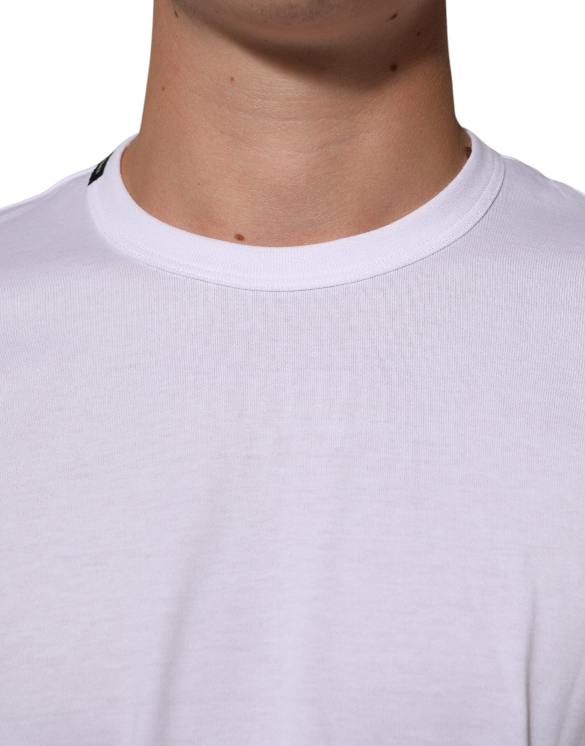 White Goodluck 2021 Cotton Crew Neck T-shirt