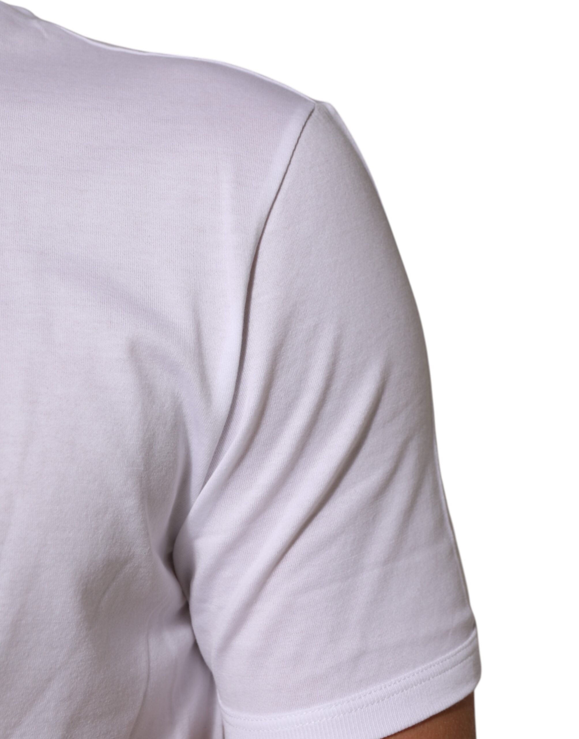 White Goodluck 2021 Cotton Crew Neck T-shirt