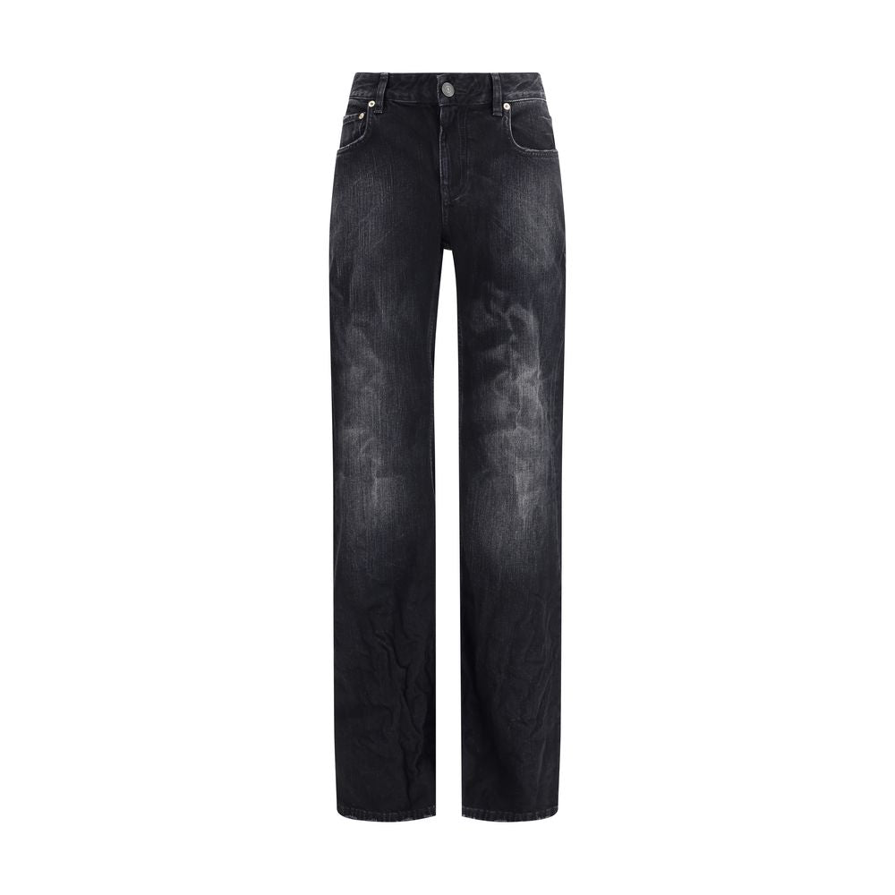 Black Cotton Relaxed Fit Jeans