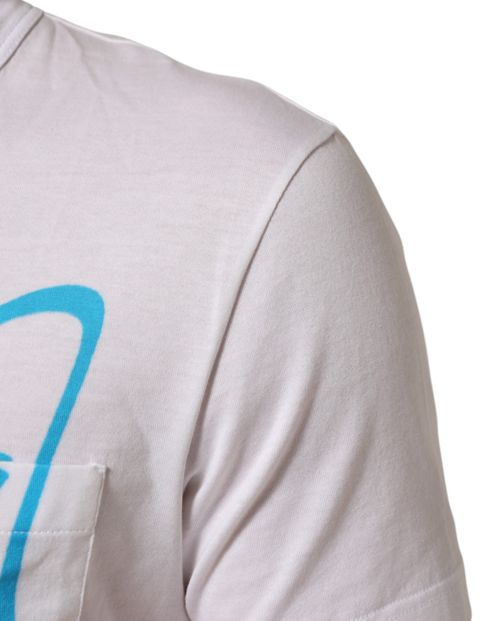 White Graphic Print Cotton Crew Neck T-shirt