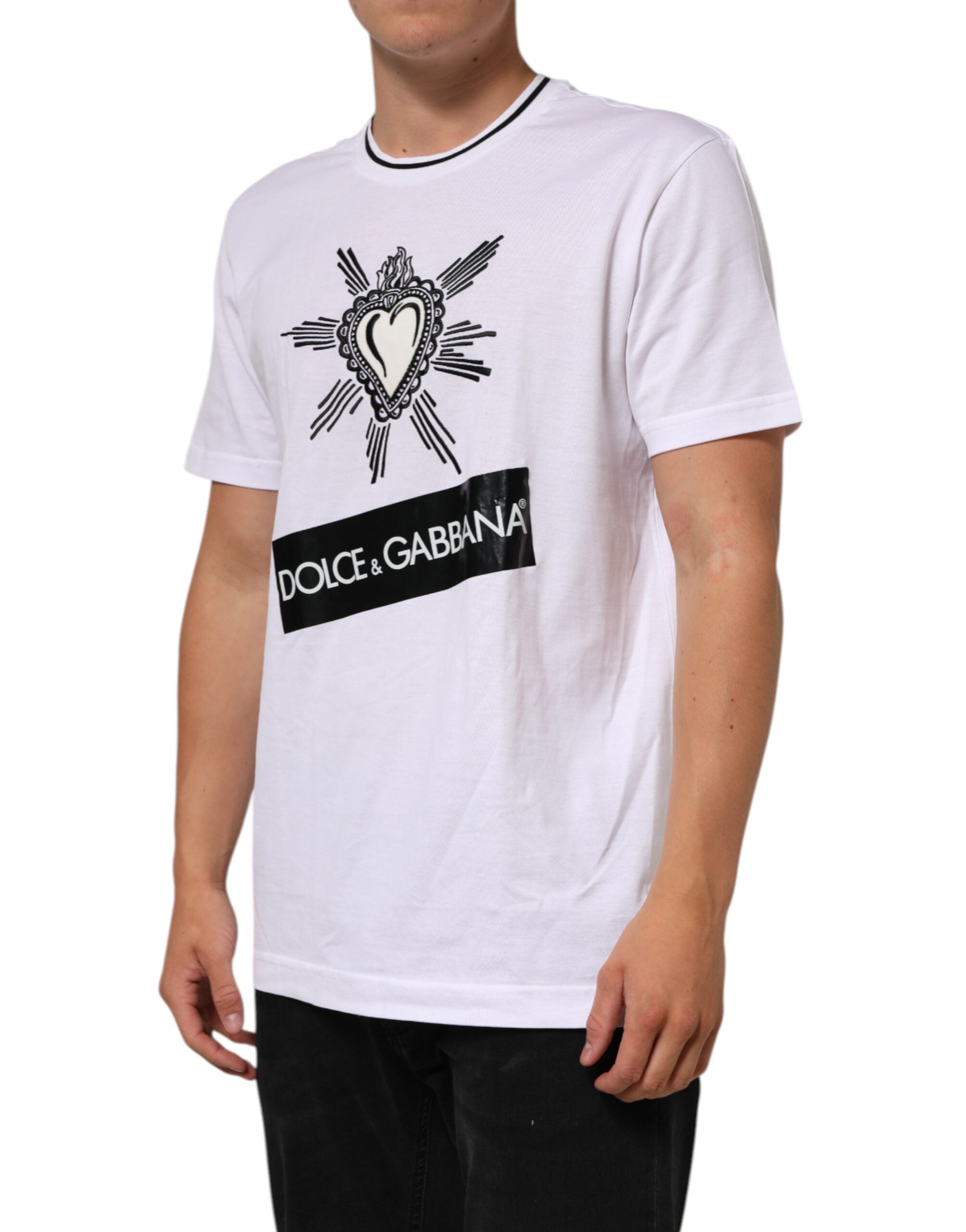 White Sacred Heart Short Sleeve Men T-shirt