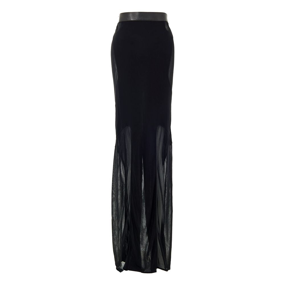 Black Viscose Long Skirt