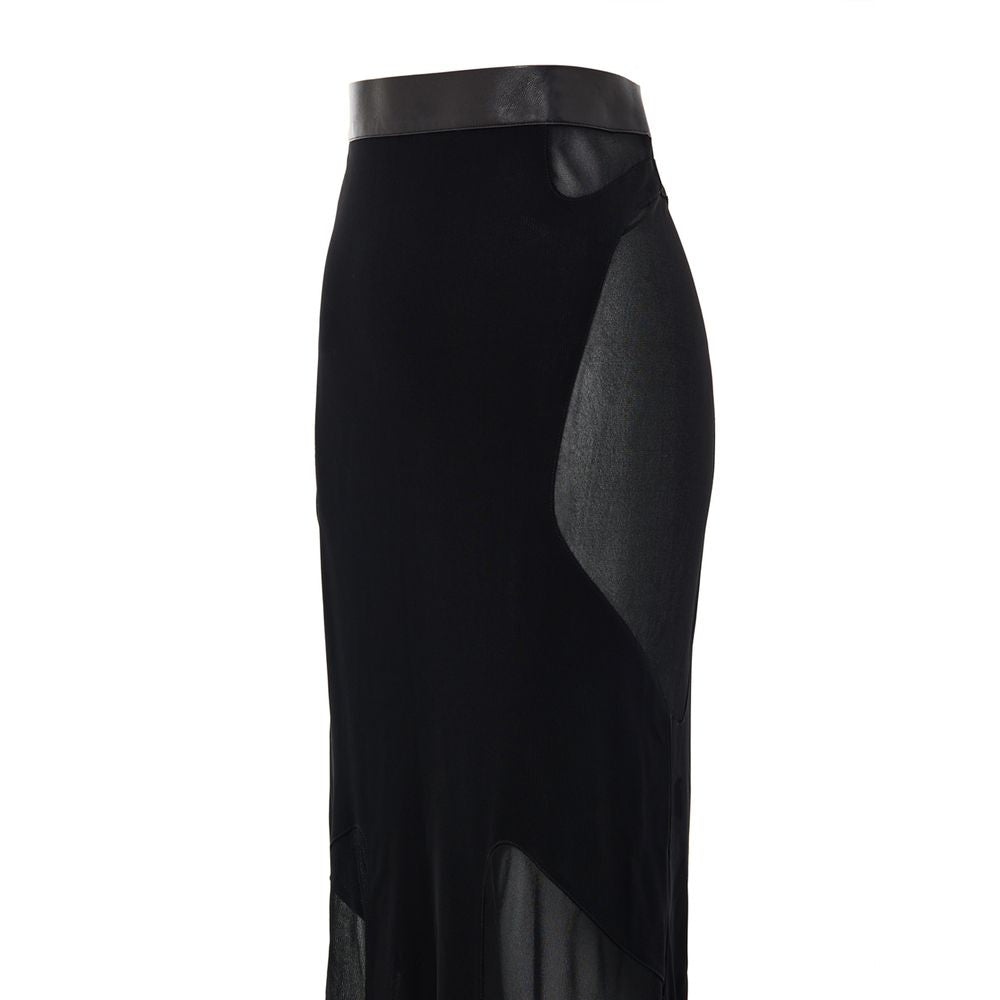 Black Viscose Long Skirt