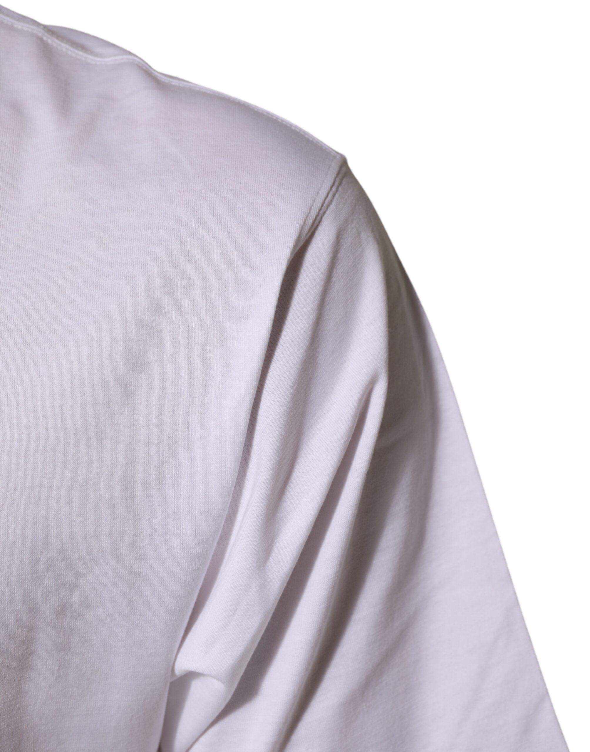 White Angel Print Cotton Men Crew Neck T-shirt