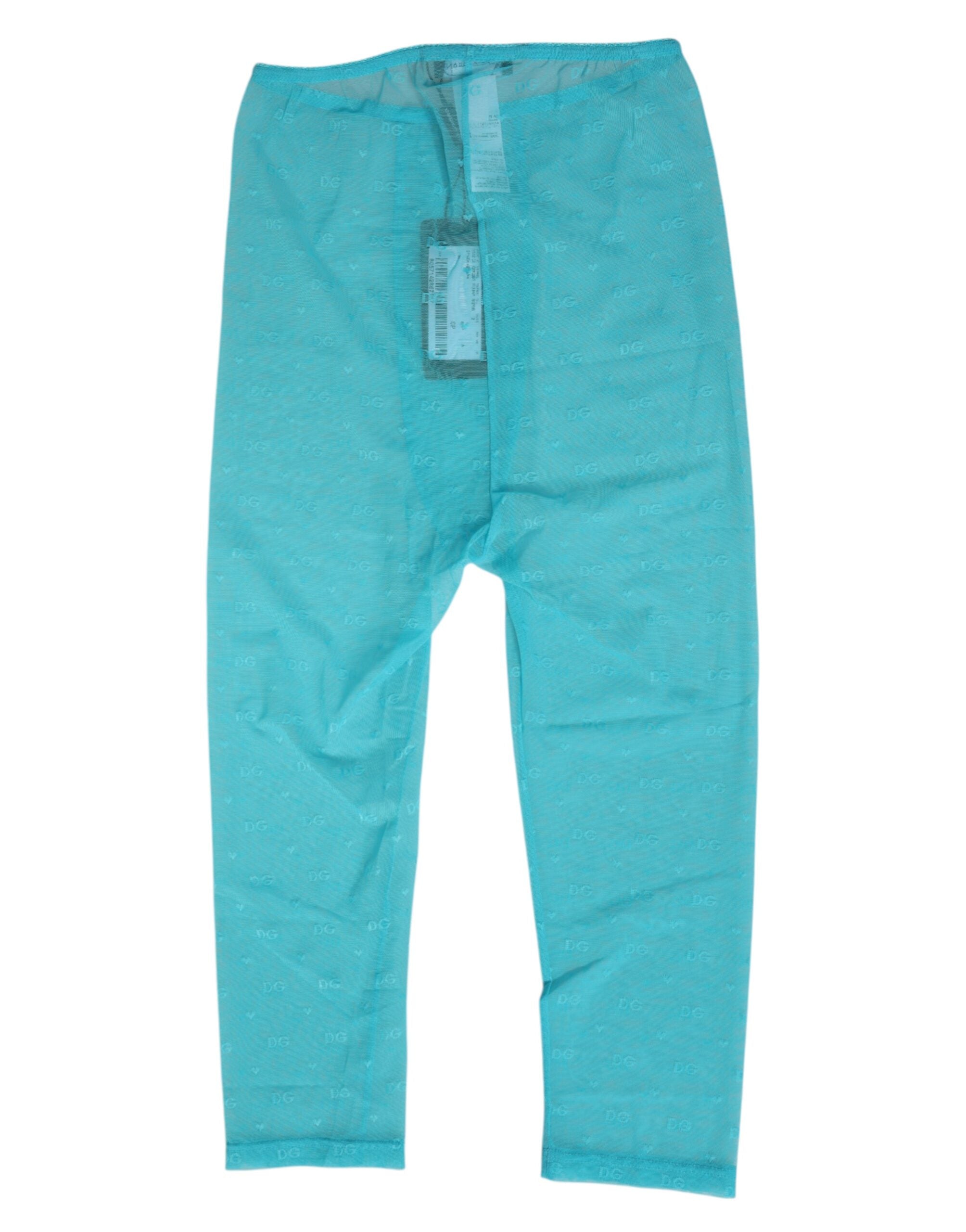 Light Blue Logo Lace Tight Midi Trouser Underwear