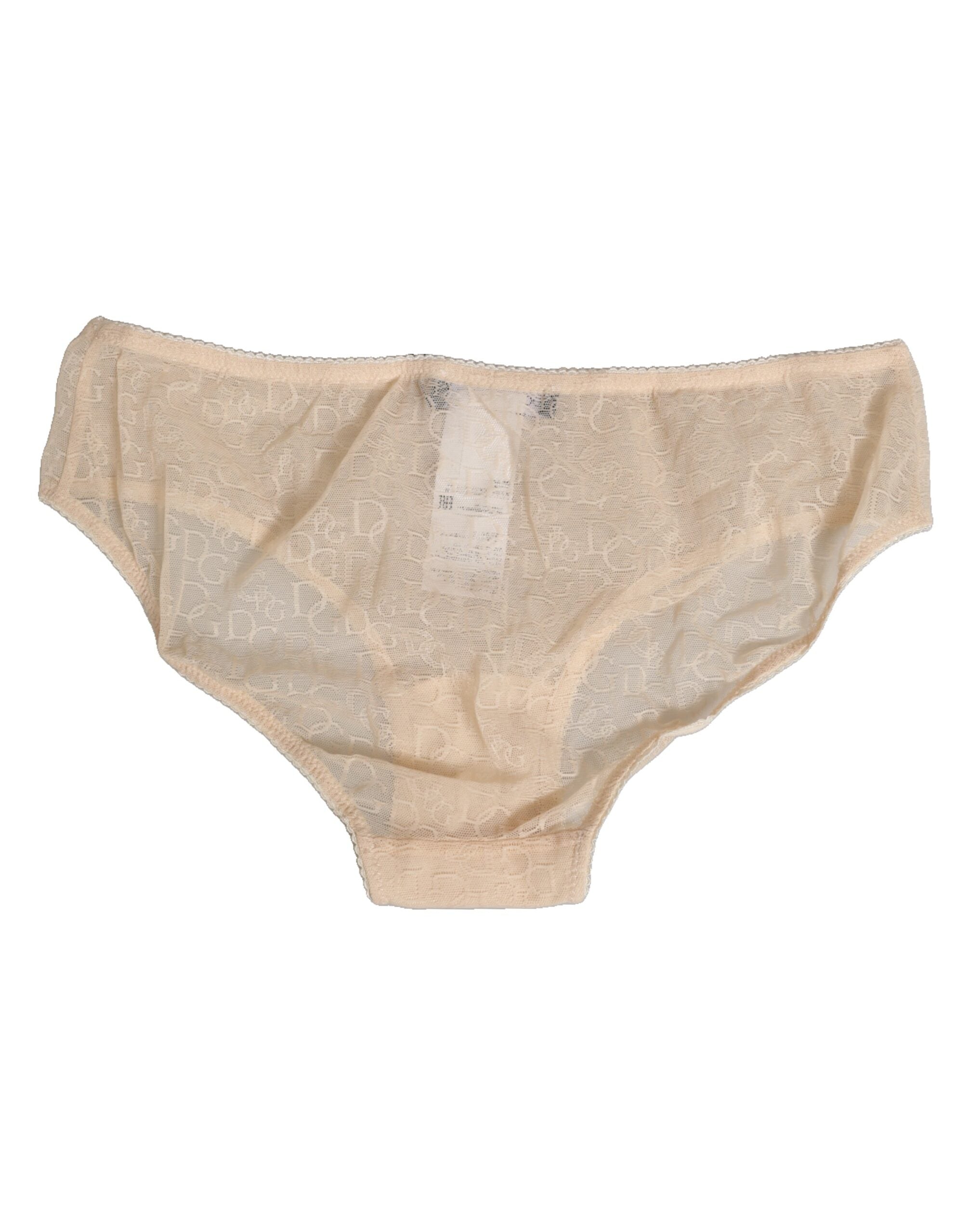 Beige DG Logo Lace Mid Waist Panty Underwear
