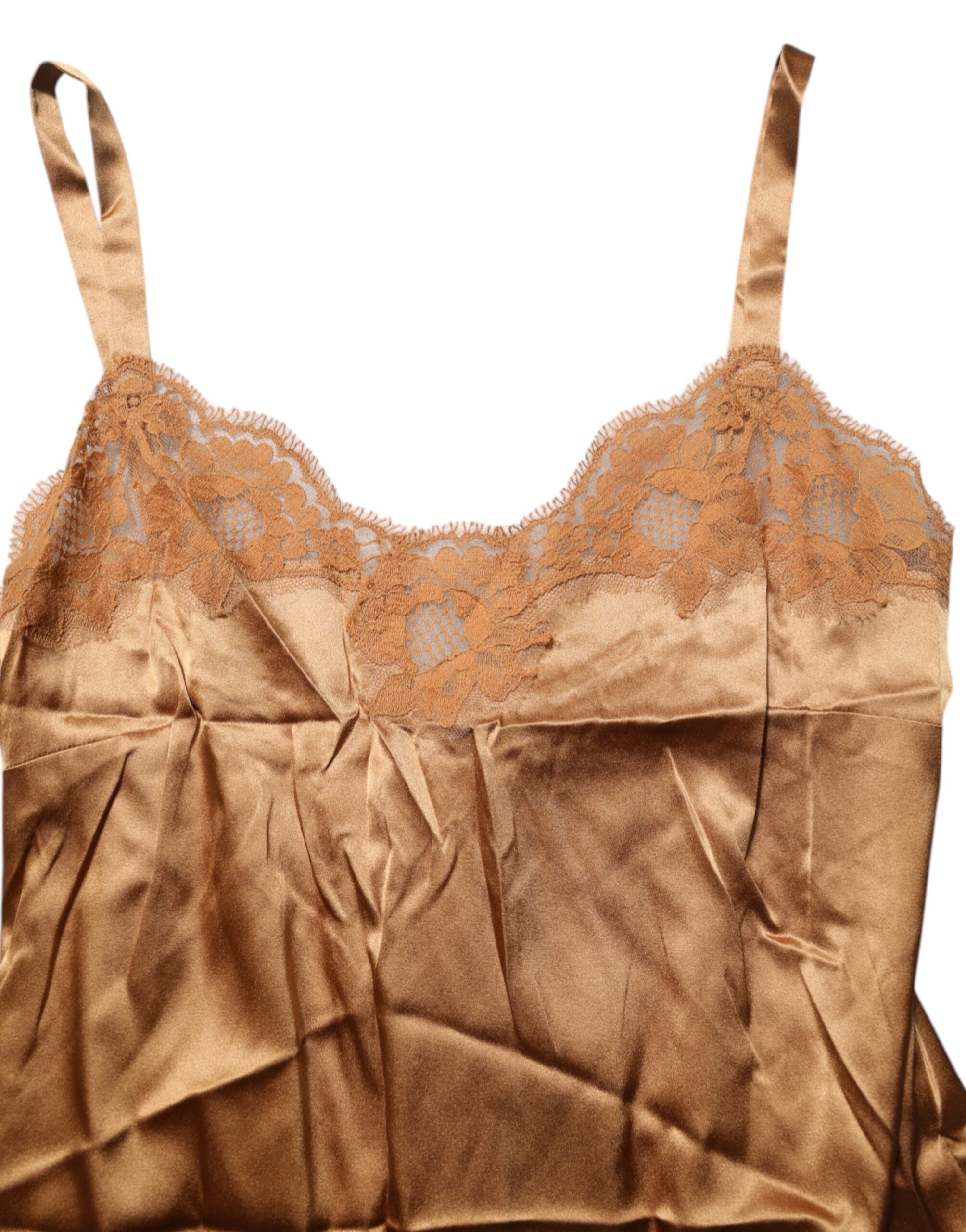 Brown Floral Lace Tank Lingerie Sleepwear Underwear