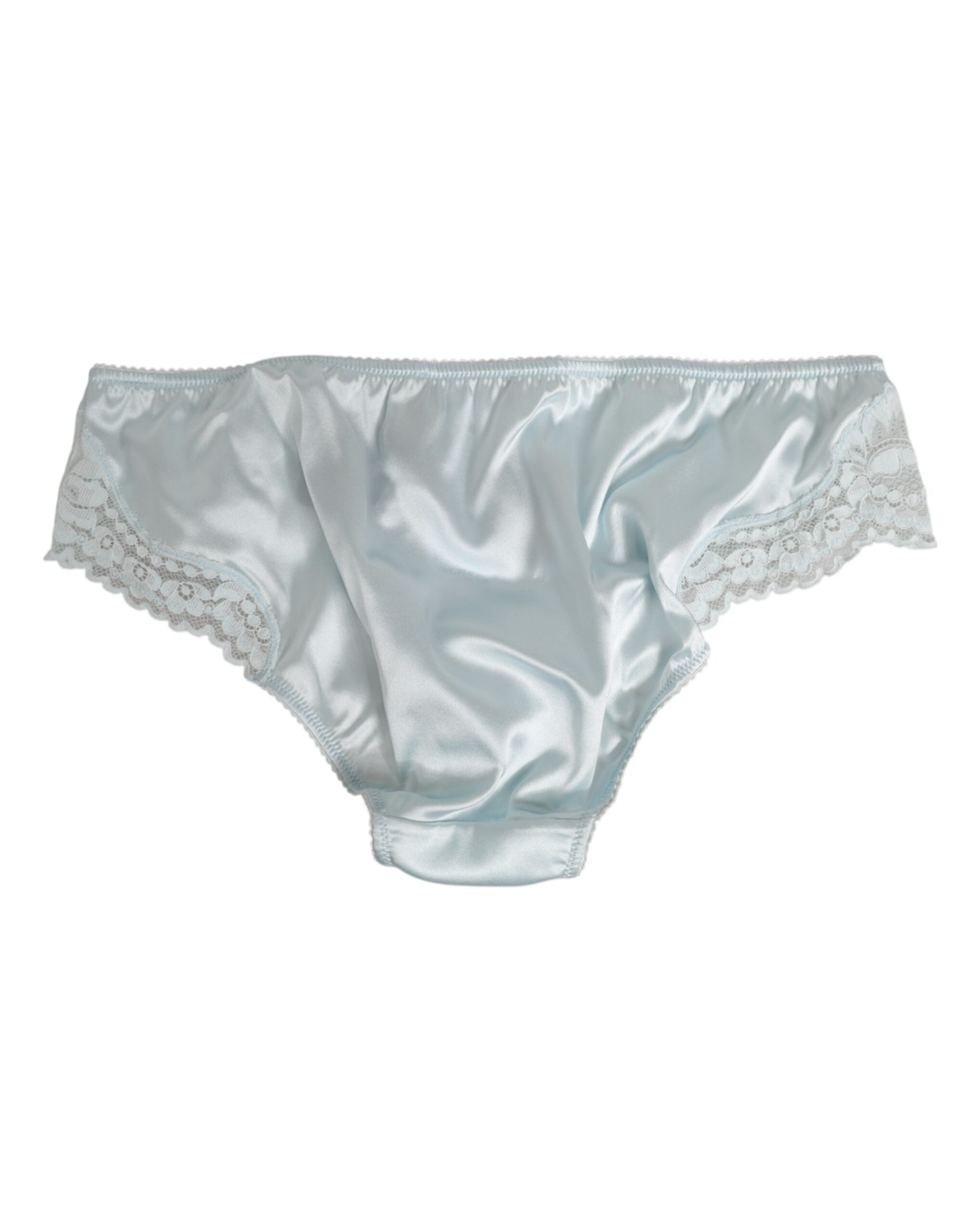 Gray Silk Satin Floral Lace Panty Brief Underwear