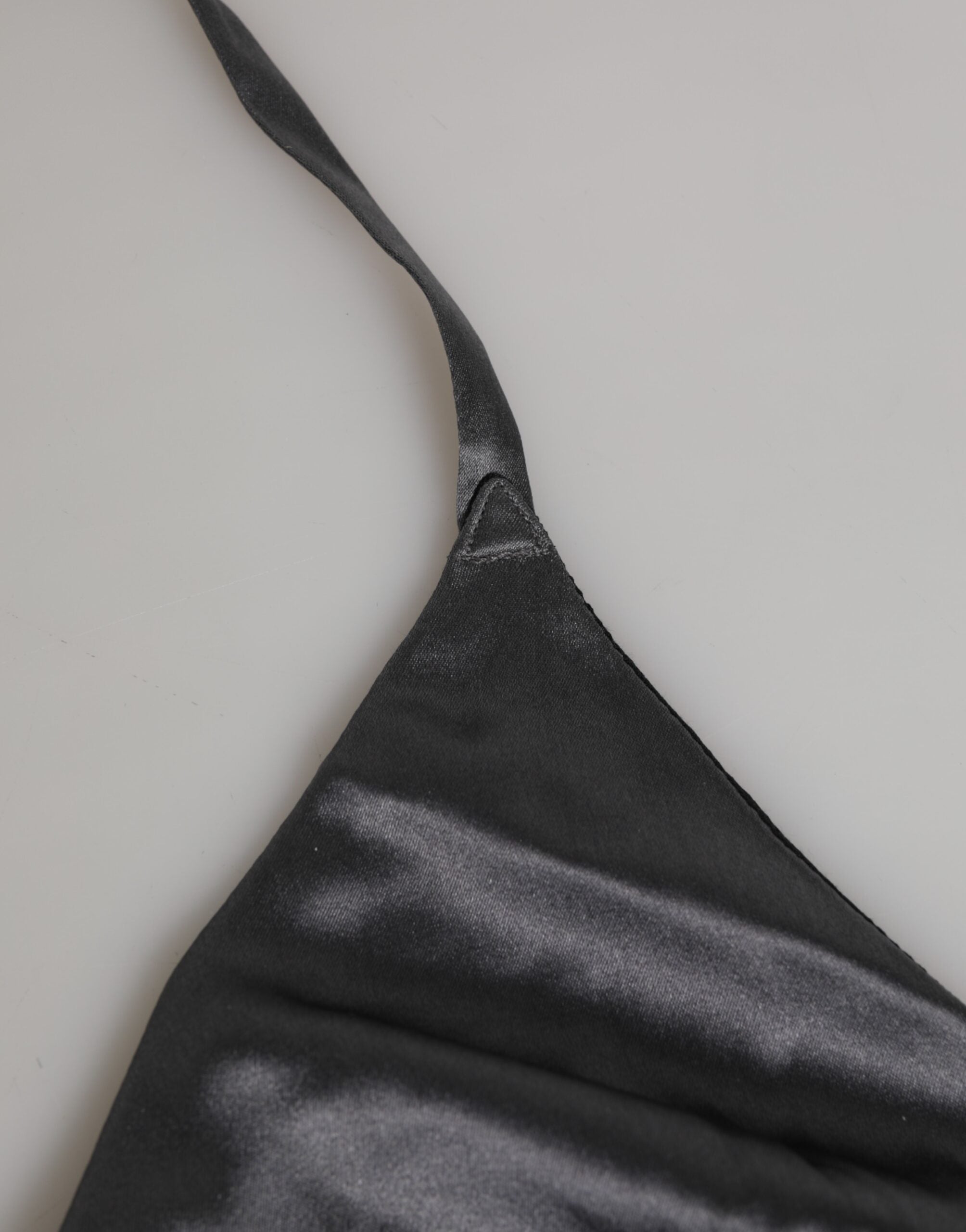 Black Silk Satin Triangle Soft Cup Underwear