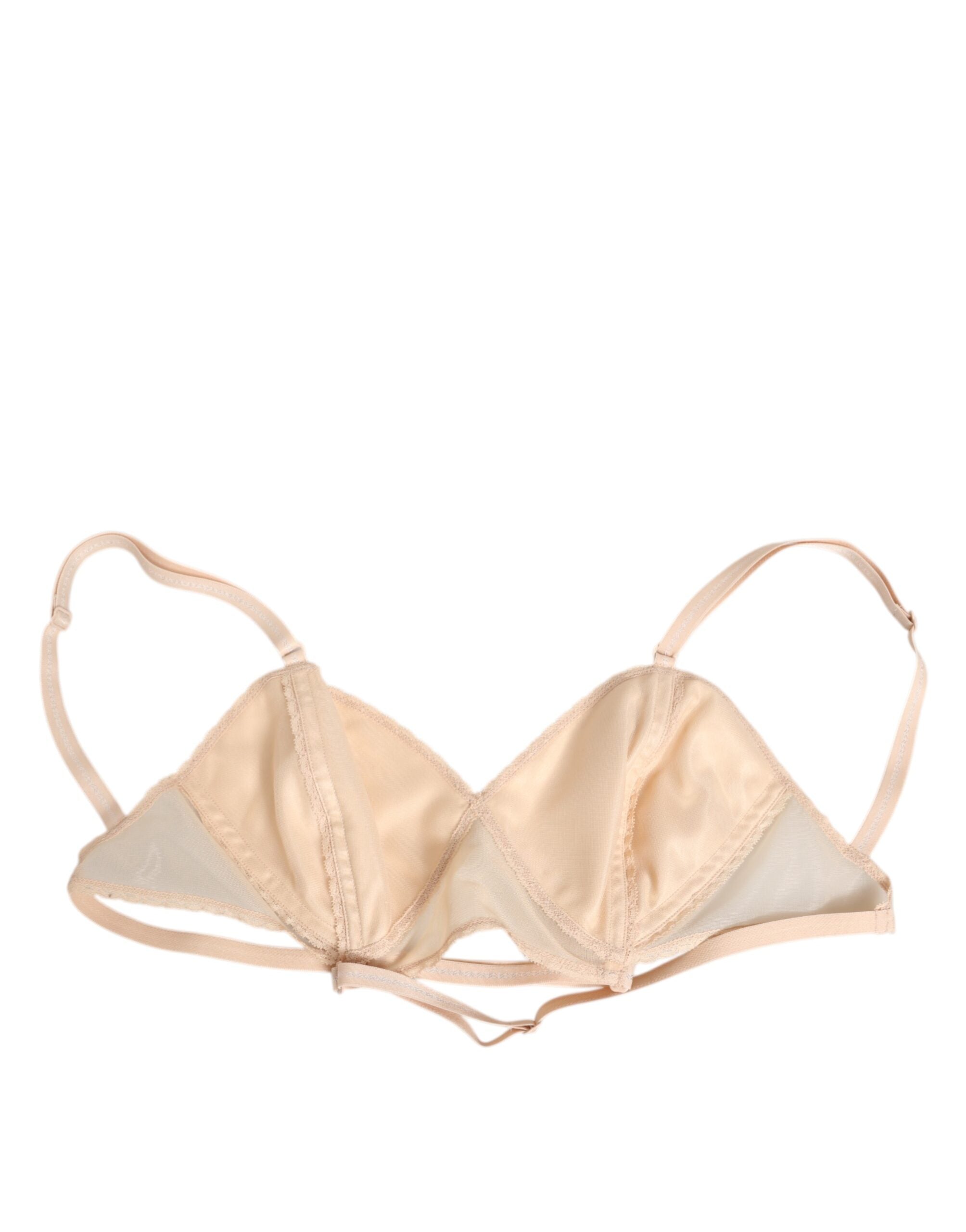 Beige Nylon Triangle Soft Cup Brassiere Underwear