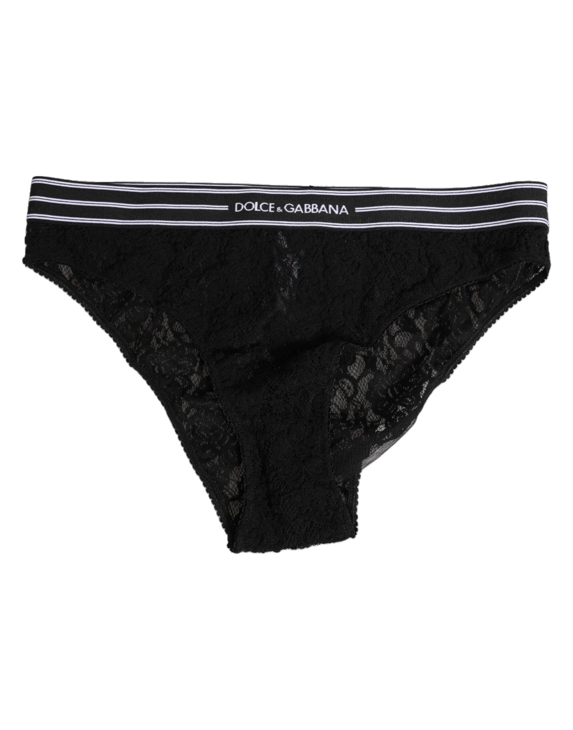 Black Lace Nylon High Waist Panty Underwear