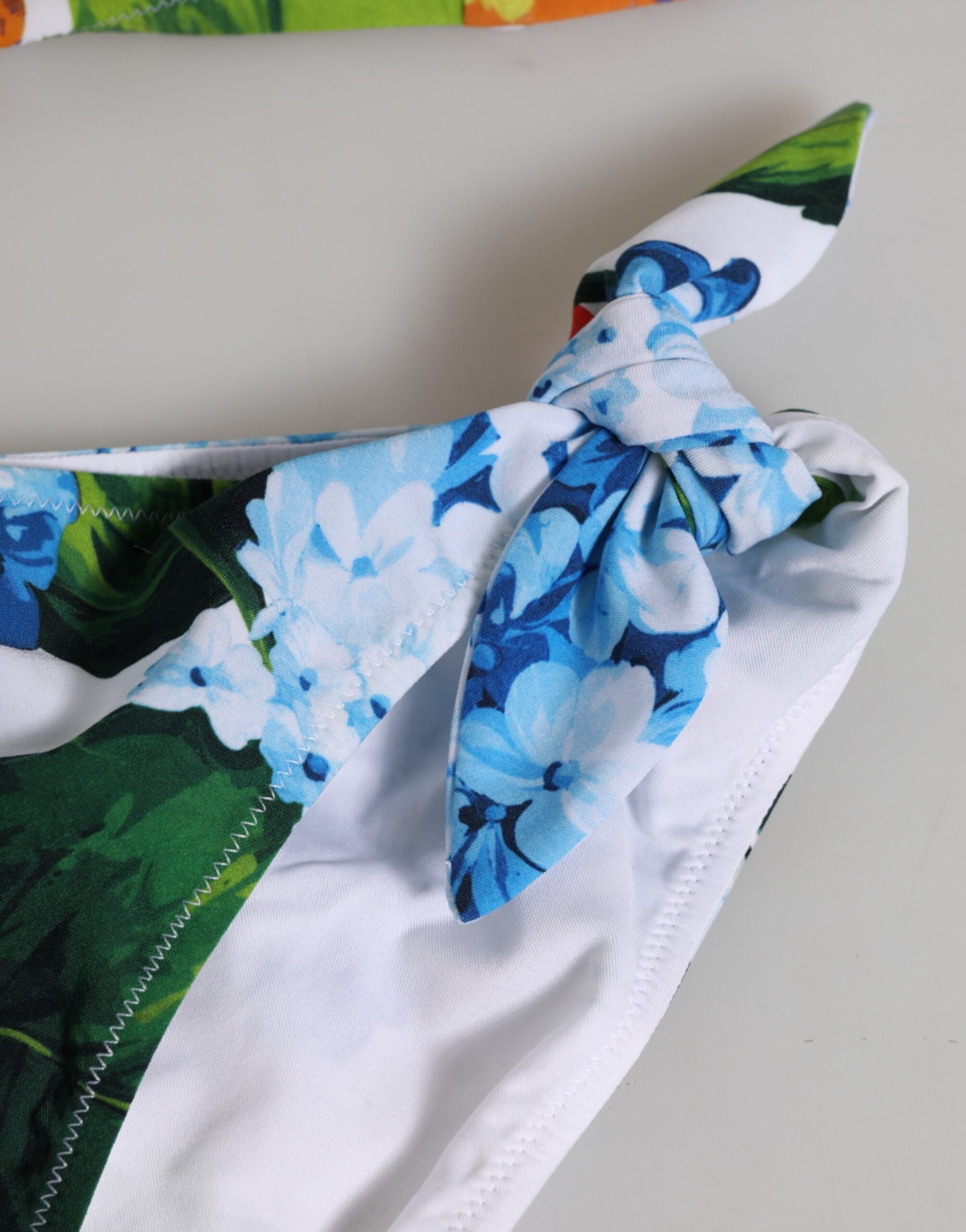 White Floral Swimsuit 2 Piece Top Bottom Swimwear