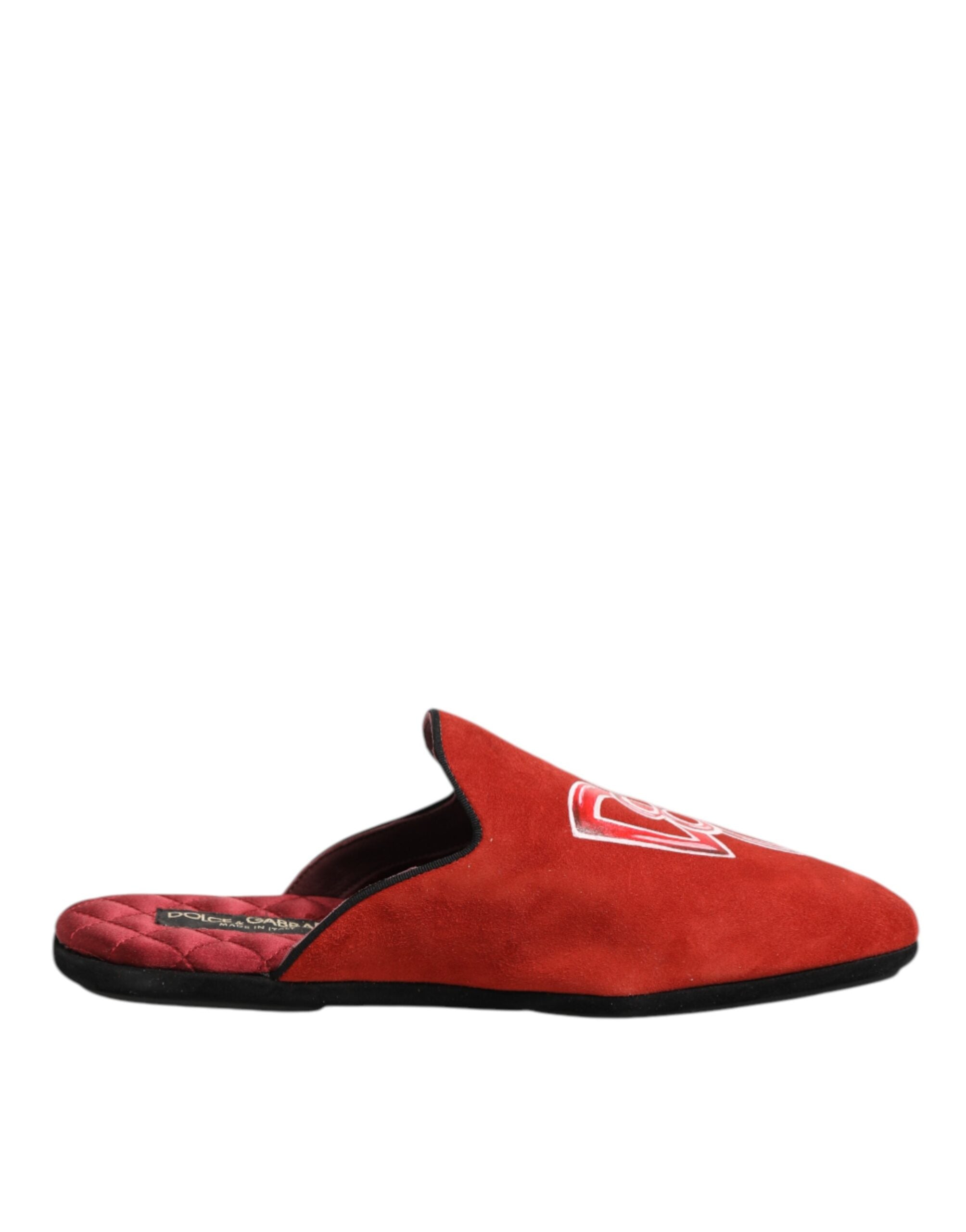 Red Suede DG King Men House Slippers Shoes