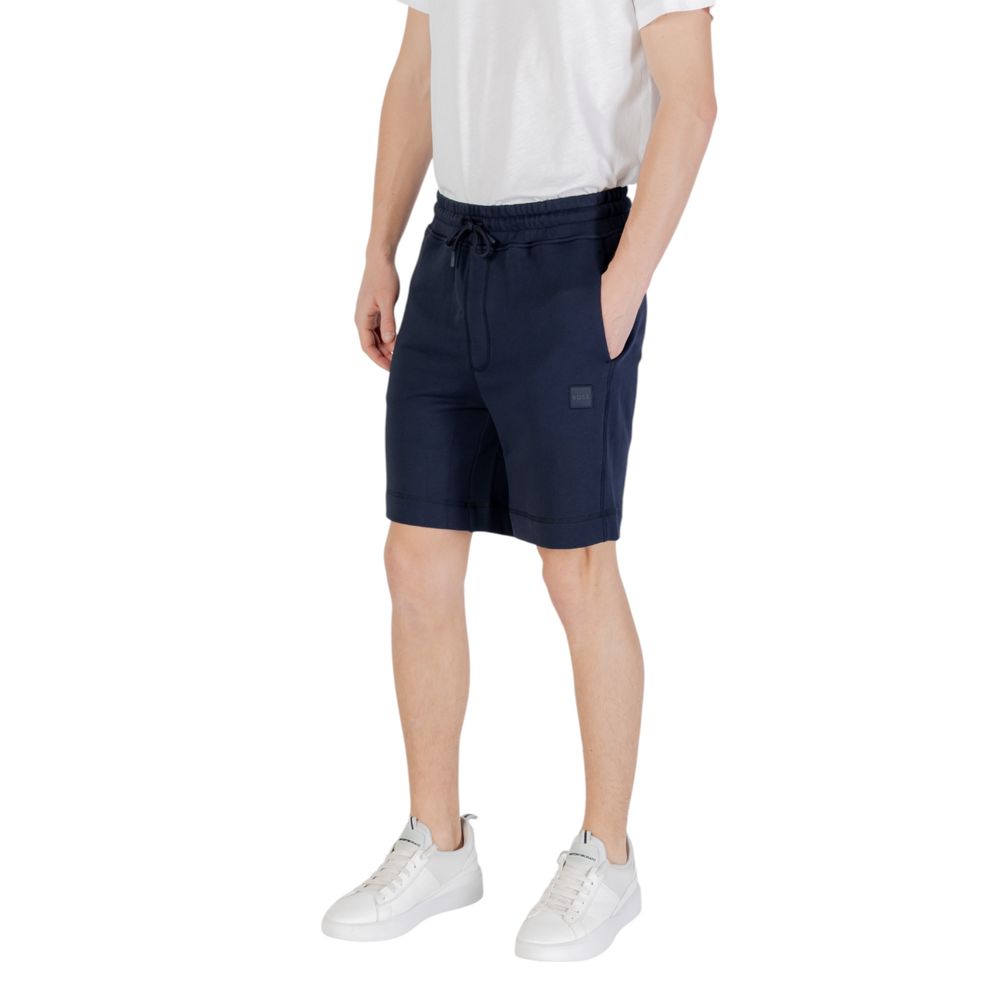 Blue Cotton Bermuda Shorts